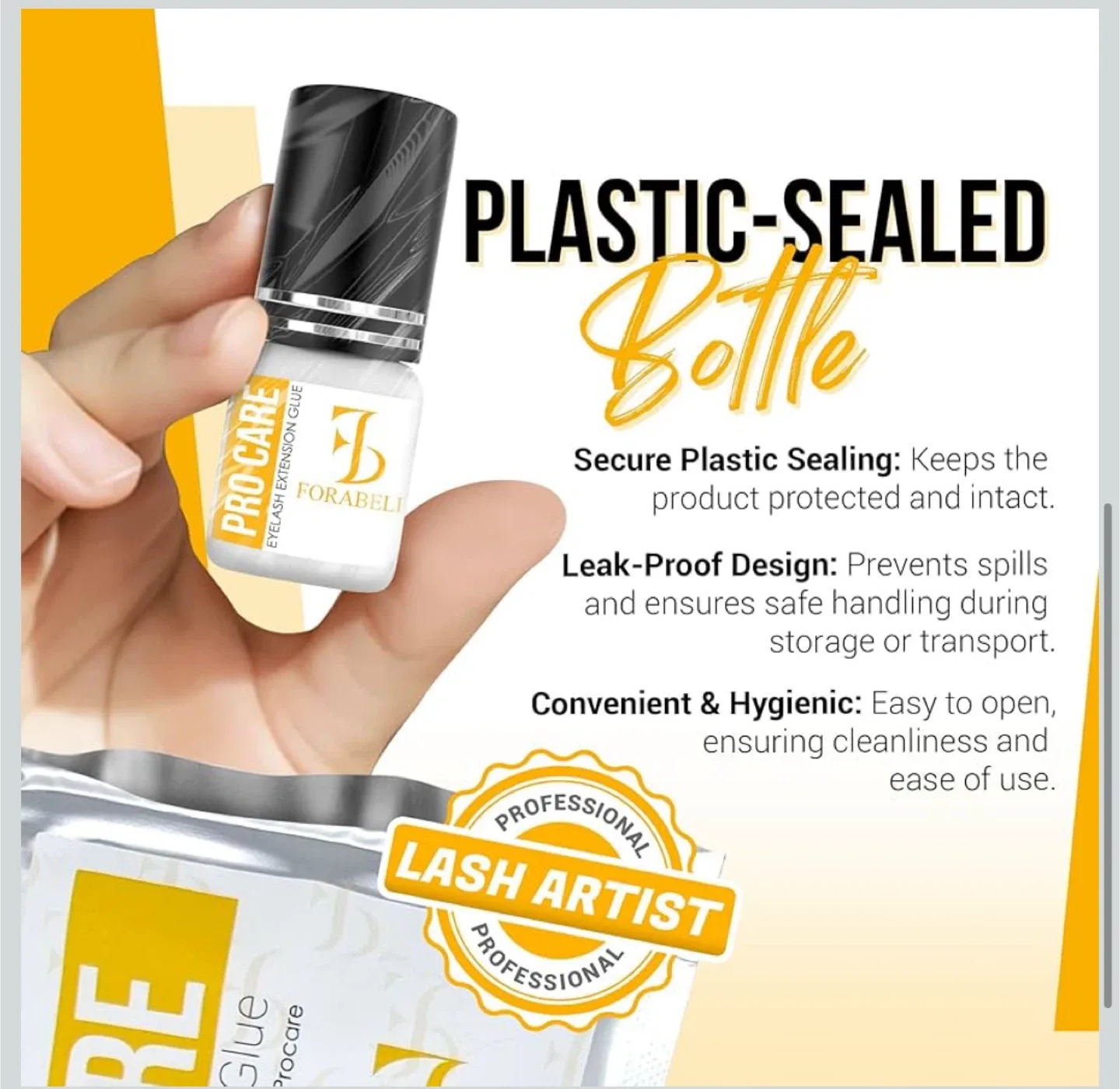 Forabeli Pro Care Eyelash Extension Glue - Black image indicator(4)