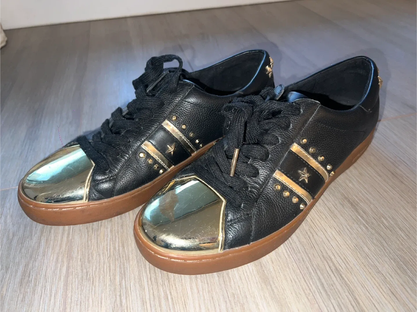 Michael Kors Black & Gold Sneakers - Size 7.5 image indicator(2)