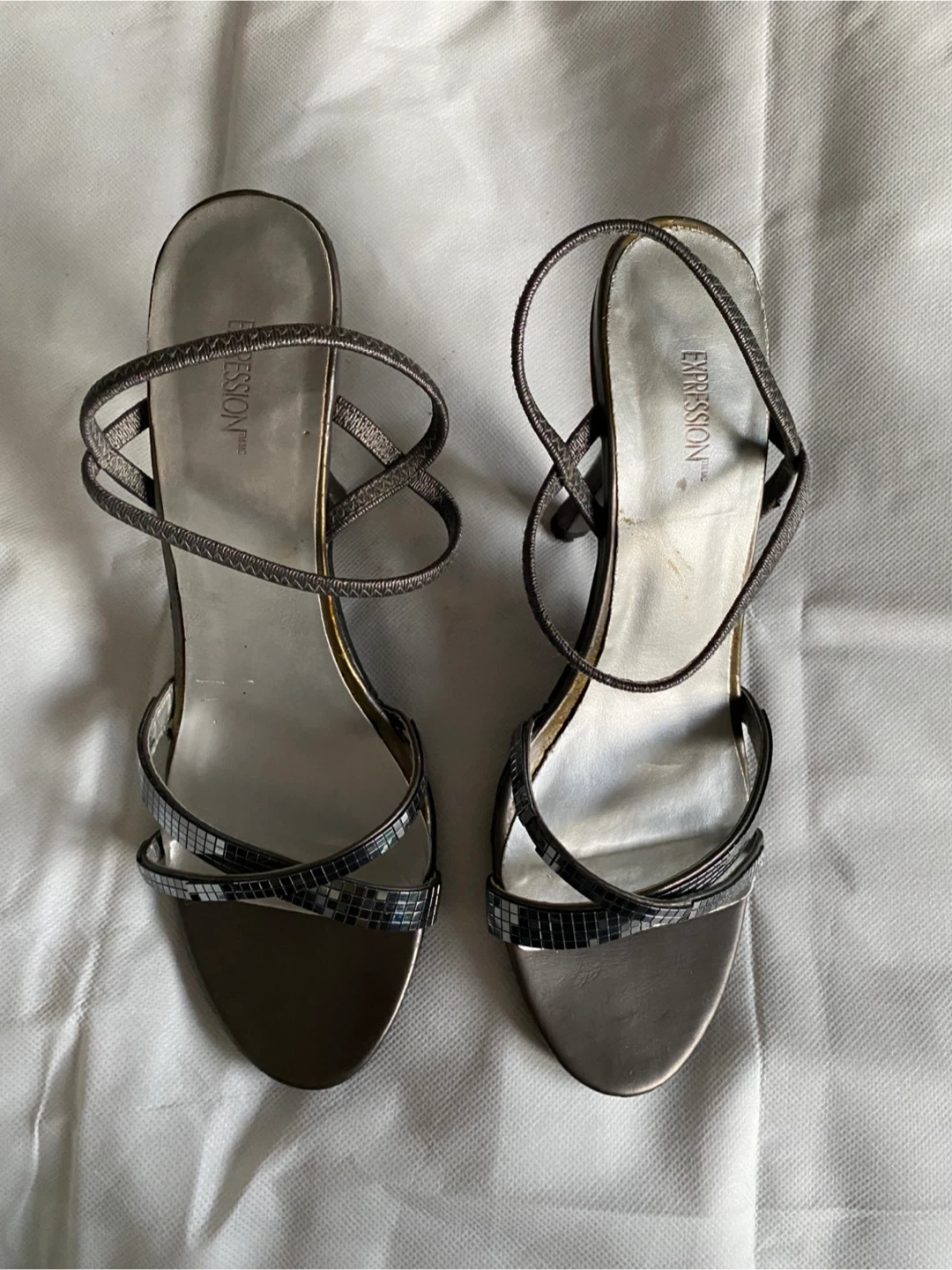 Silver party heels