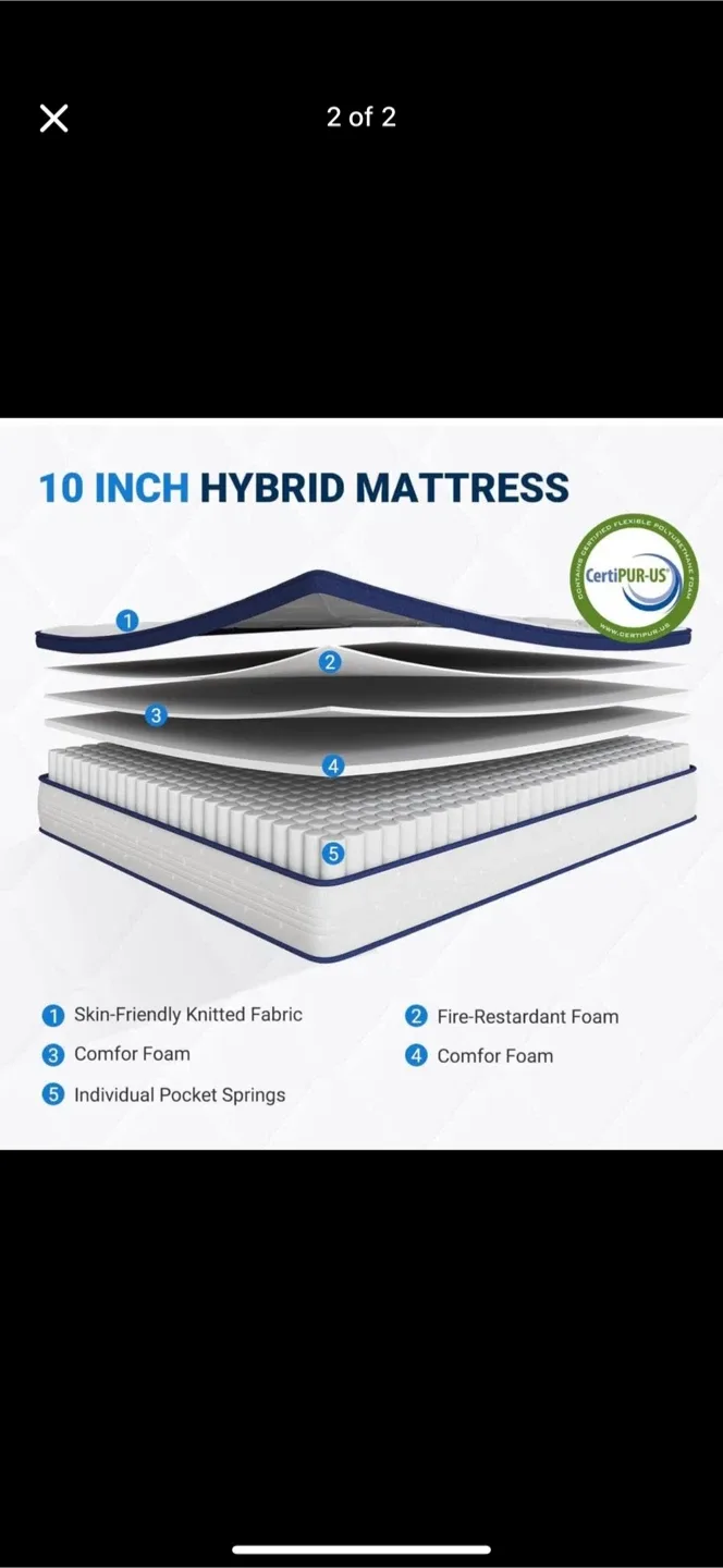 Avenco 10 Inch Hybrid Double Size Mattress image indicator(4)