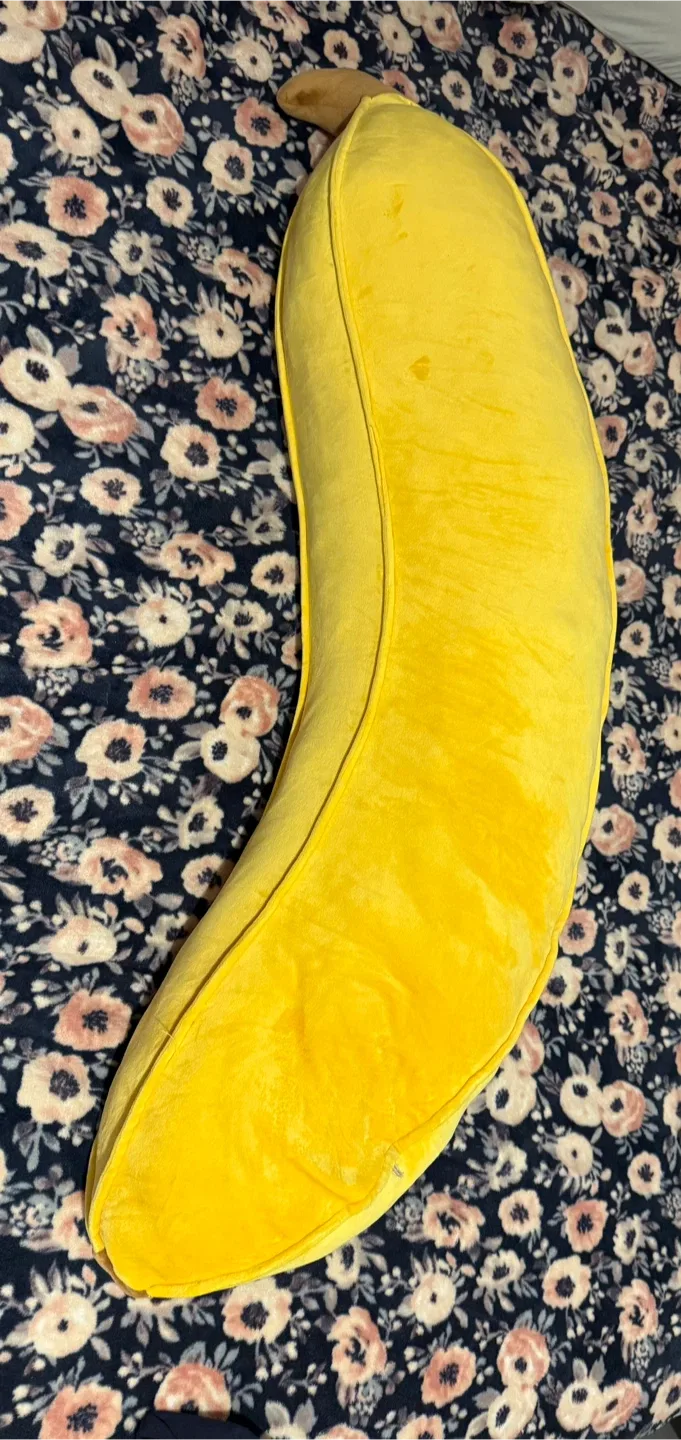 Banana Shaped Plush Pillow - Yellow thumbnail