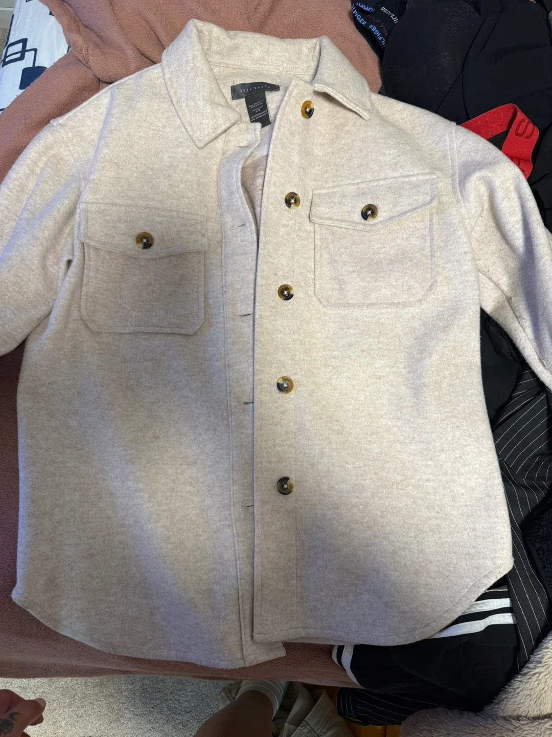 Suzy Shier Beige Shacket Size L/G thumbnail