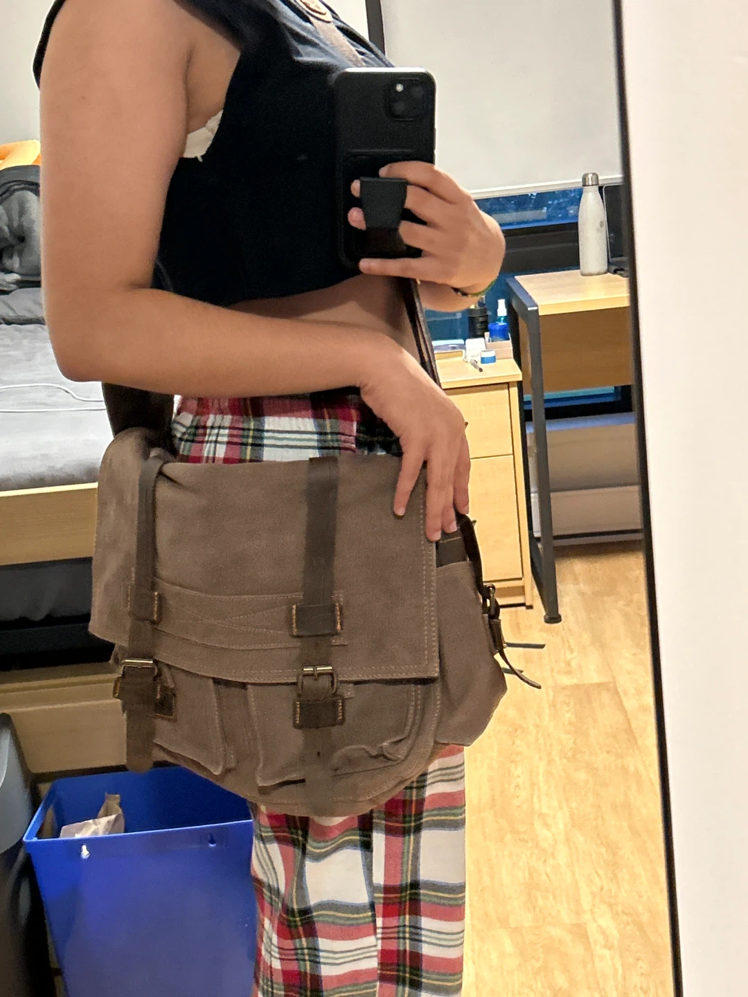 Canvas Messenger Bag - Brown - photo 3