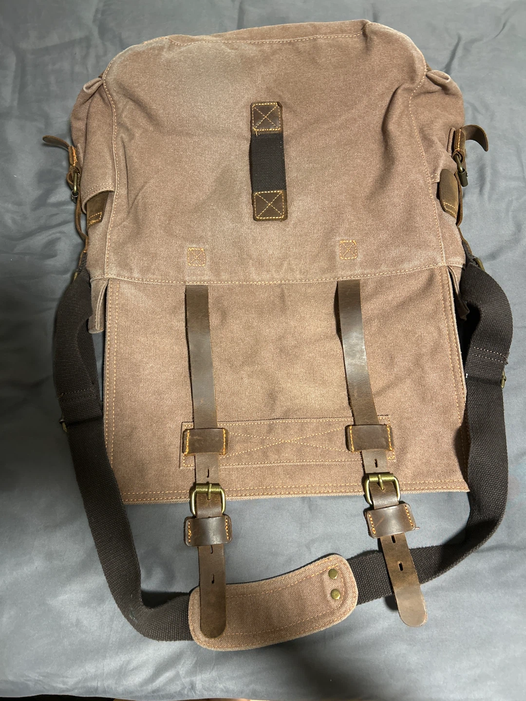 Canvas Messenger Bag - Brown - photo 2