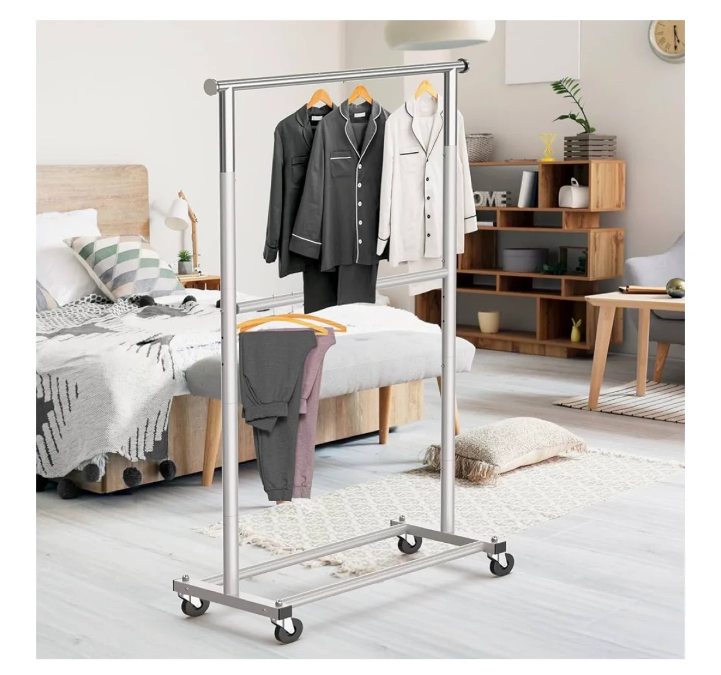 Adjustable Rolling Clothes Rack image indicator(2)