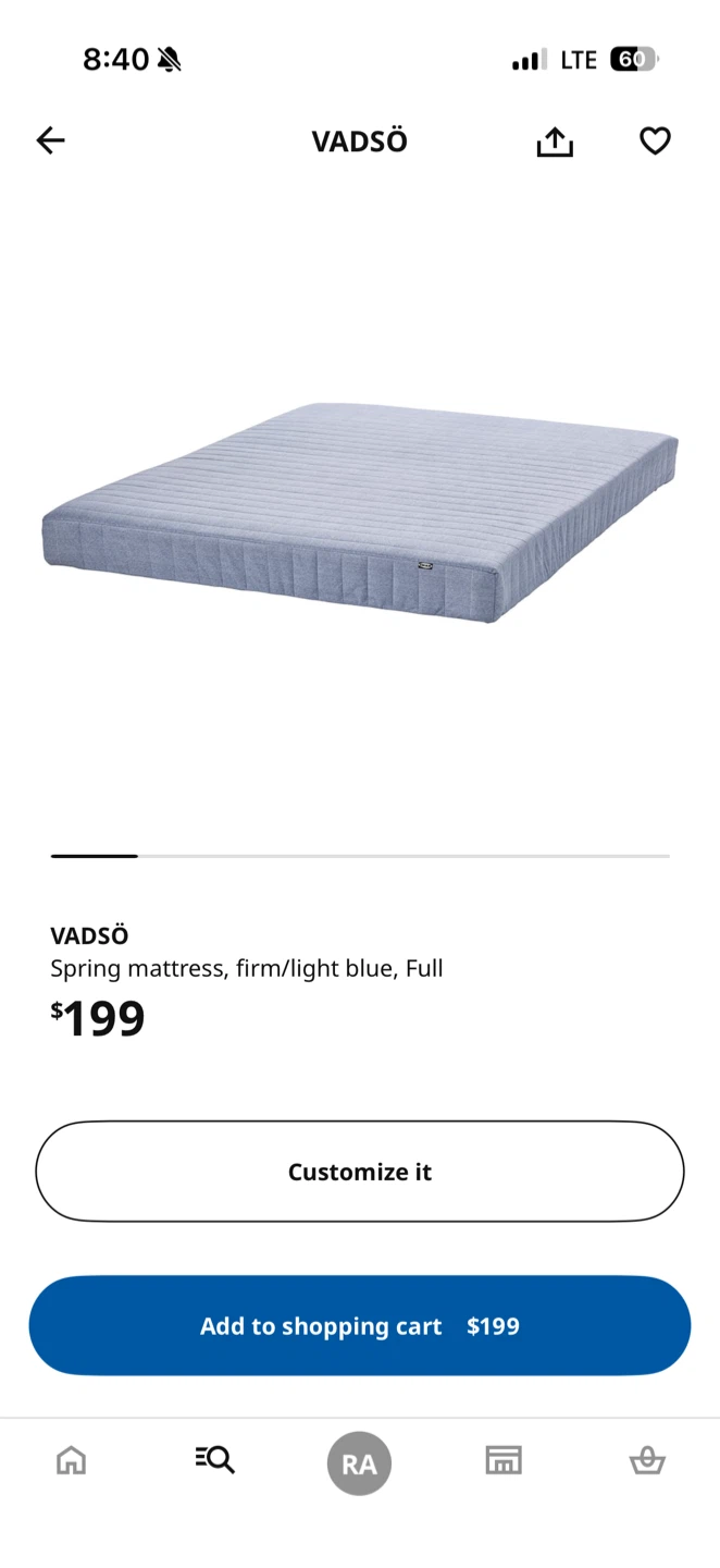 IKEA SLATTUM Bed Frame & VADSÖ Mattress - Full Size - photo 4