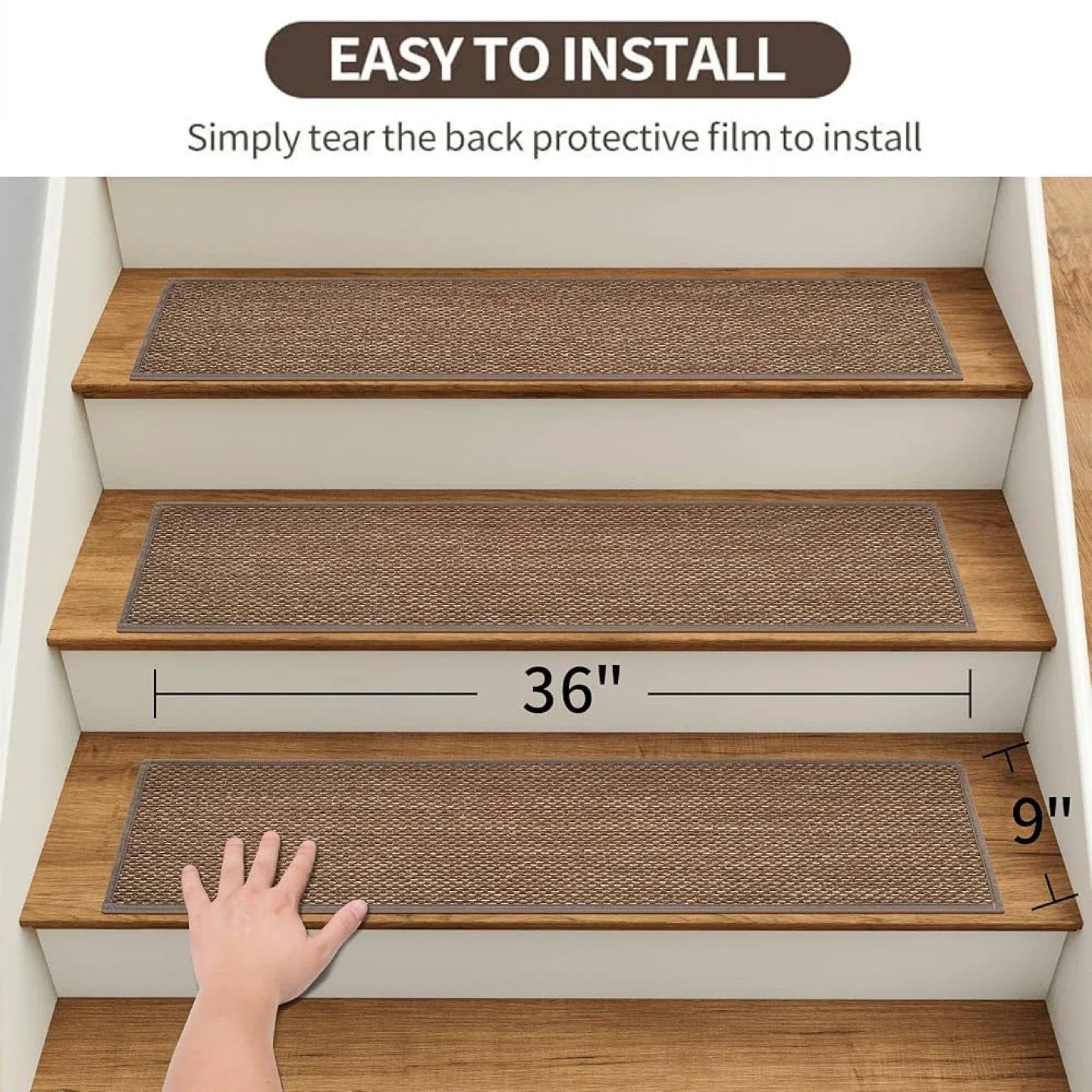 Brand new BONACA Linen Stair Treads Non Slip image indicator(3)