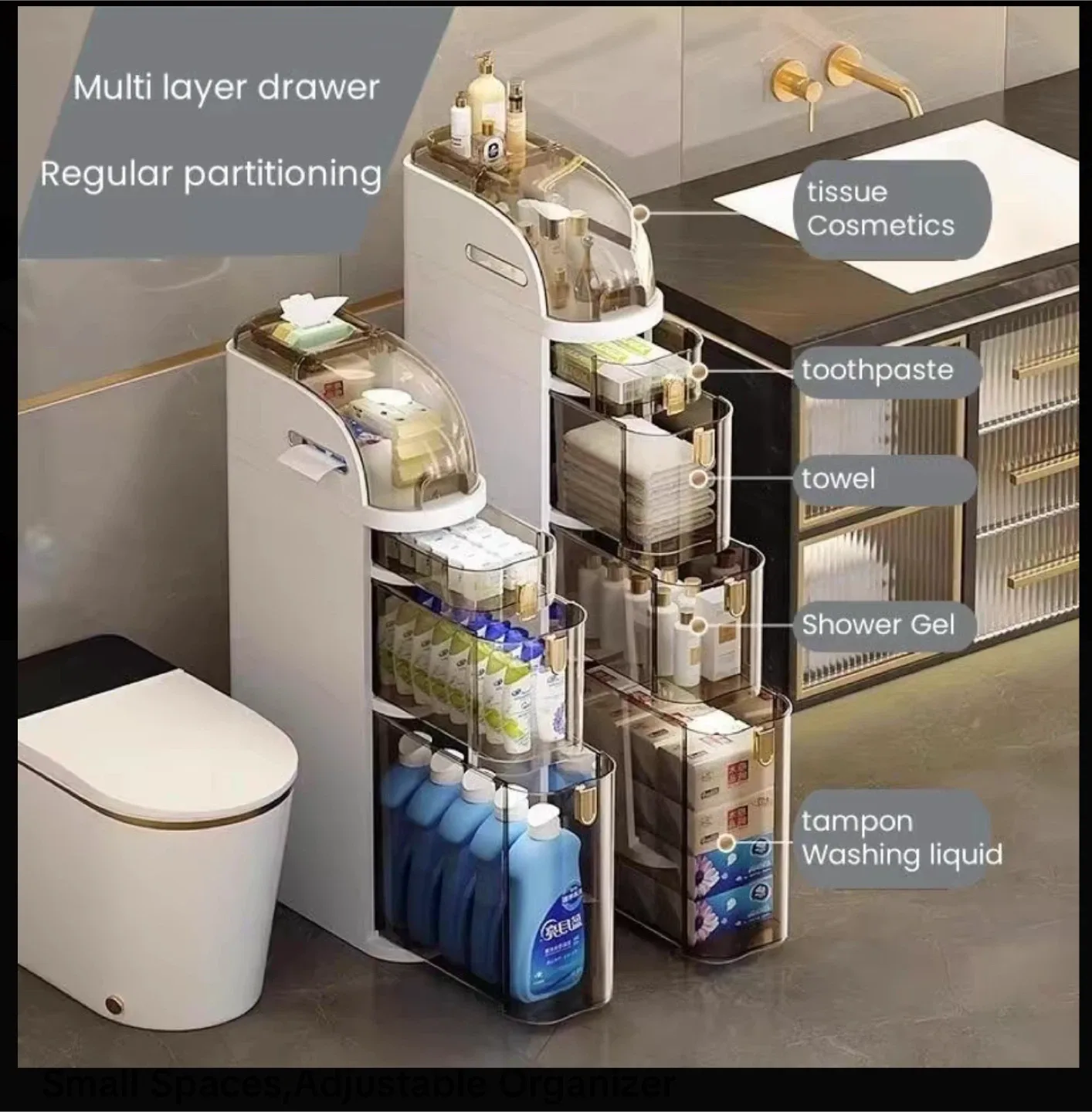 UFORU Ultra-thin Bathroom Storage Organizer image indicator(5)