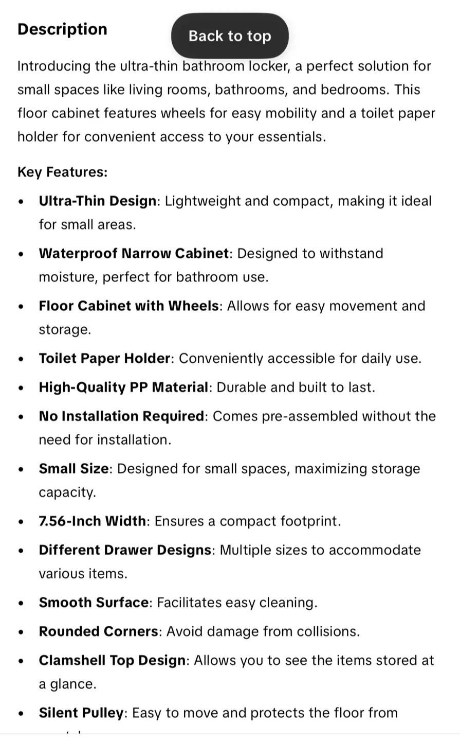 UFORU Ultra-thin Bathroom Storage Organizer image indicator(7)