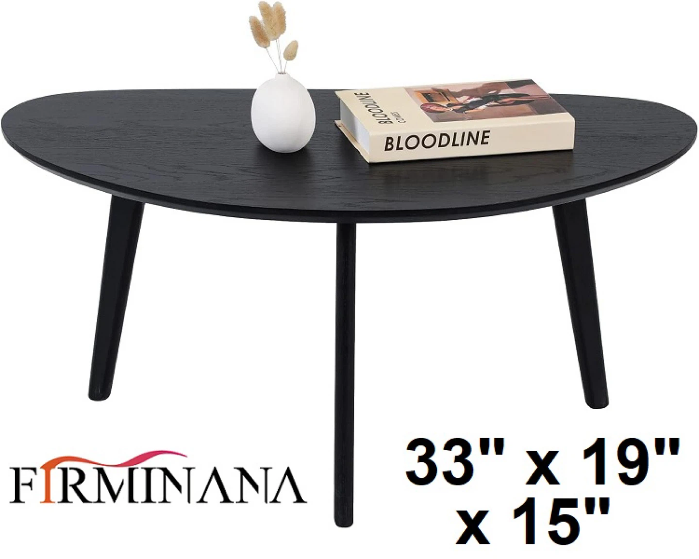 New FIRMINANA Small Oval Coffee Table - Black