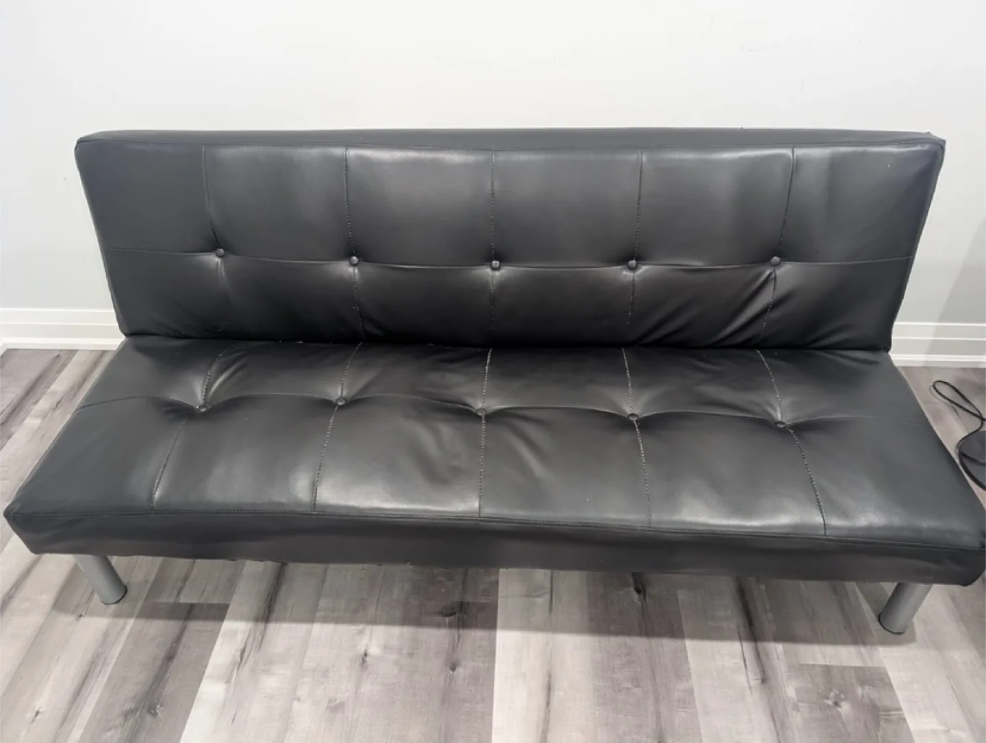 Mainstay- Black Faux Leather Futon thumbnail