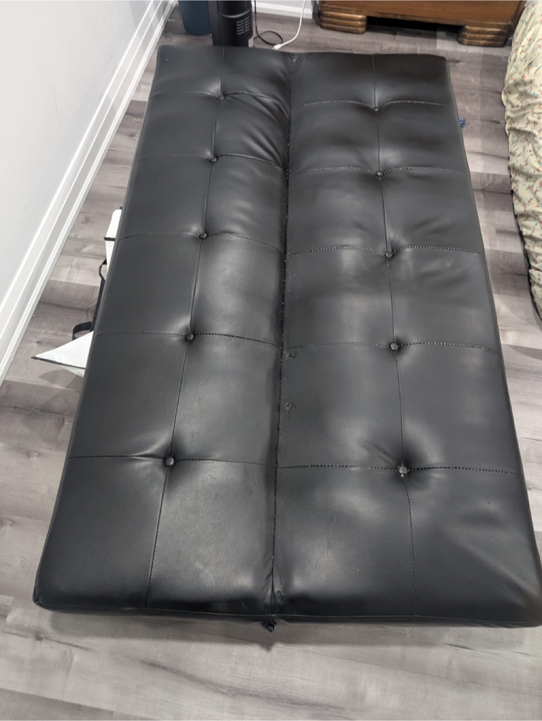 Mainstay- Black Faux Leather Futon - photo 2