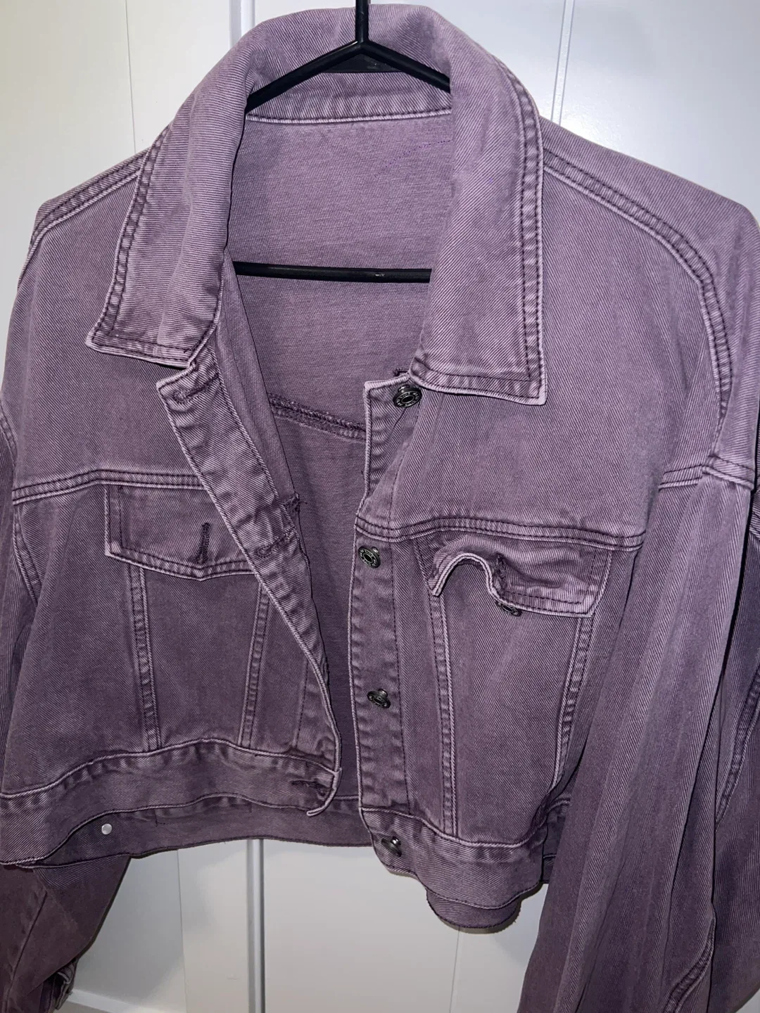 Charming purple denim jacket image indicator(2)