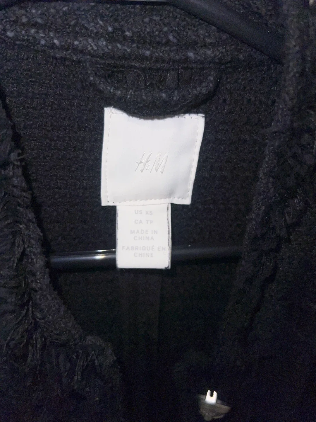 H&M Black Tweed Jacket - Size XS image indicator(2)