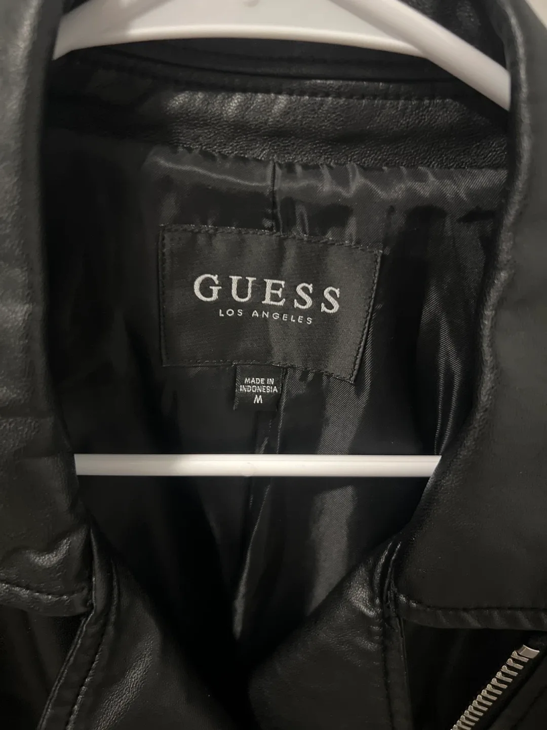 Guess Black Faux Leather Jacket - Size M image indicator(2)