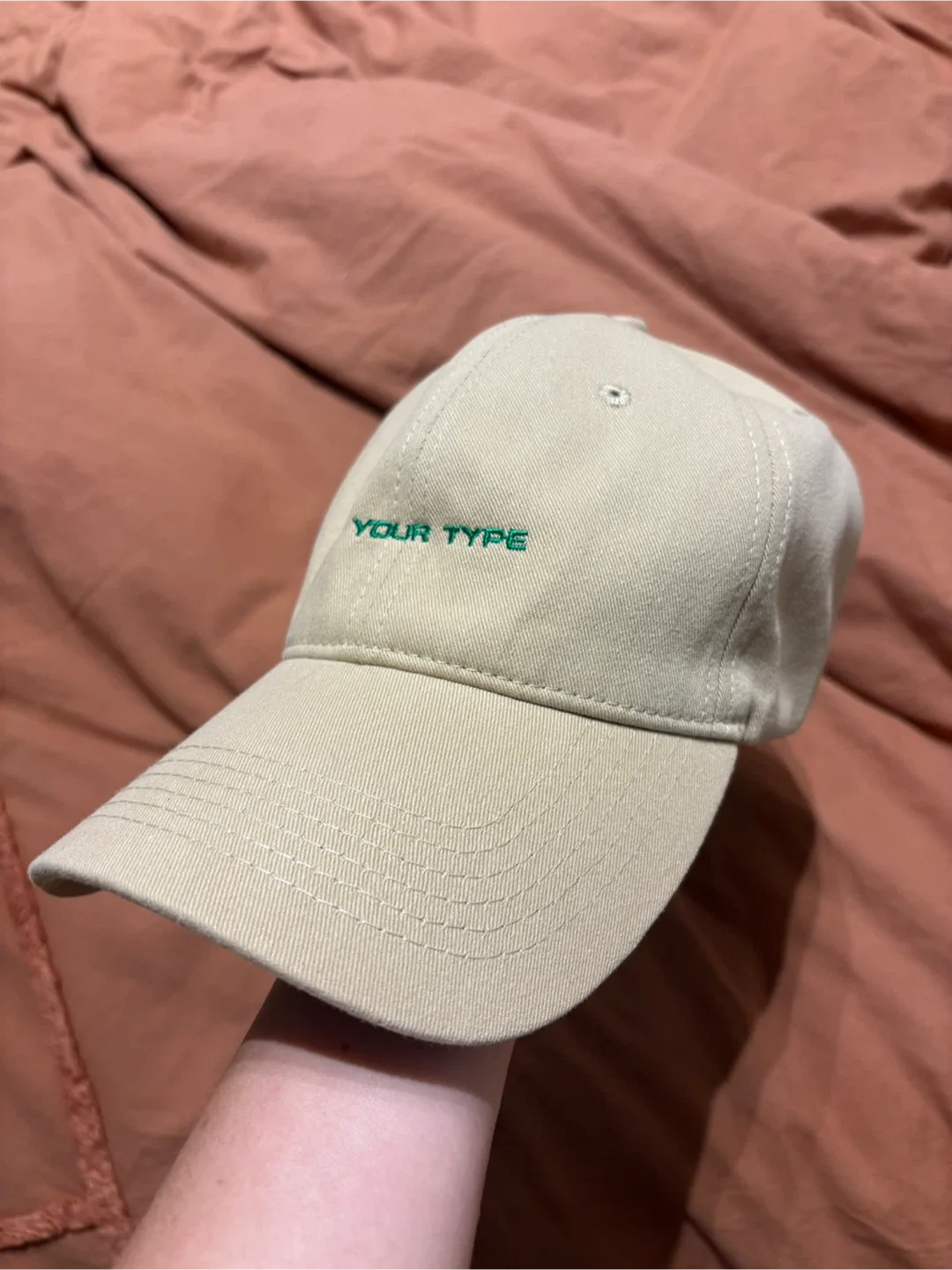 Not Your Type Beige Baseball Cap