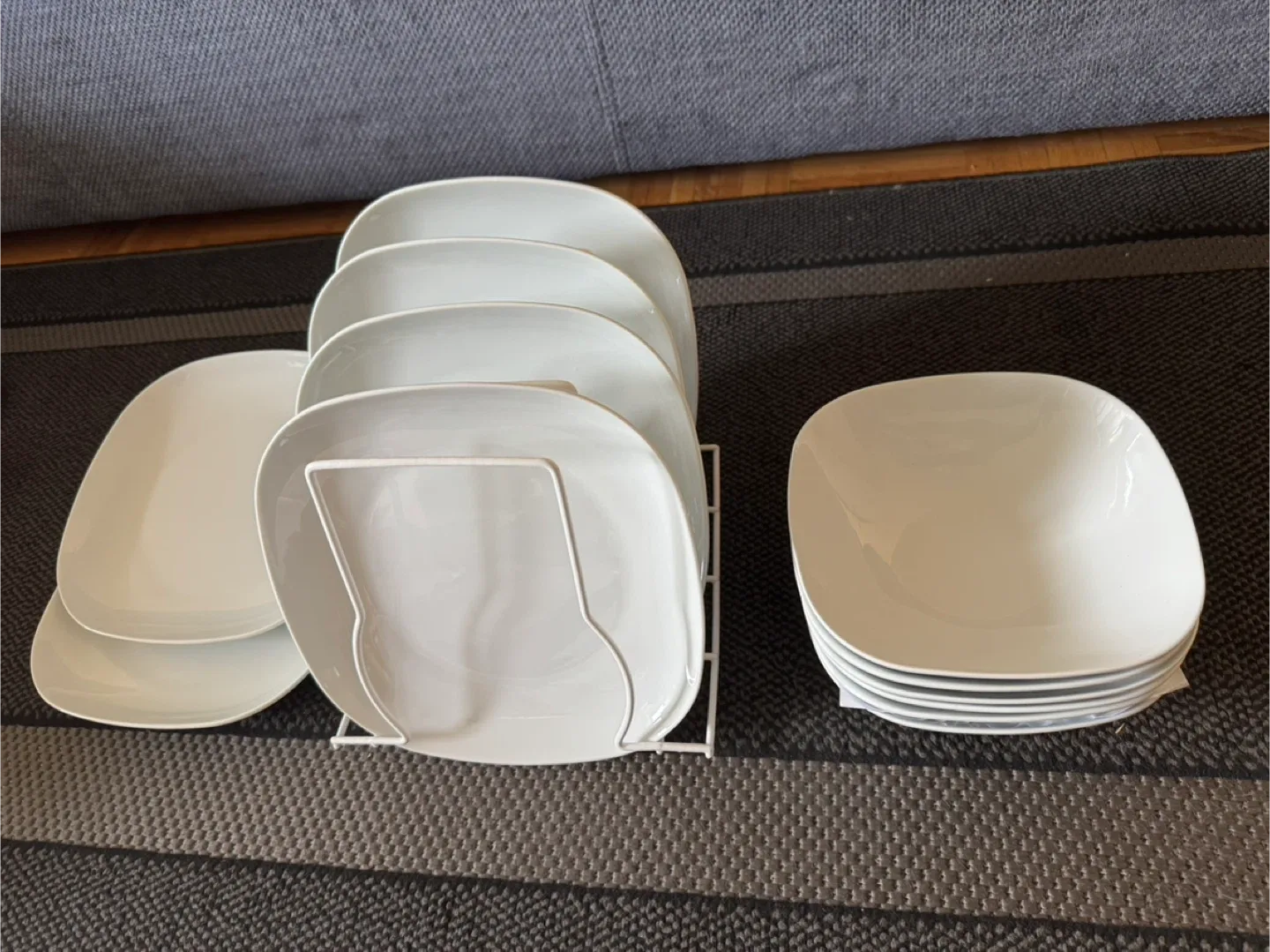 White Square Plates and Square bowls - Set of 6 each