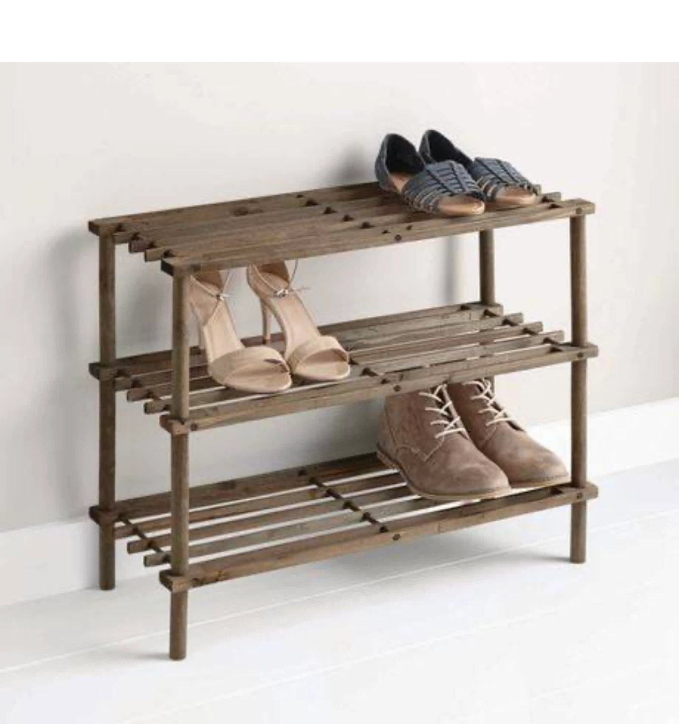 Mainstays Wooden 3-Tier Shoe Rack