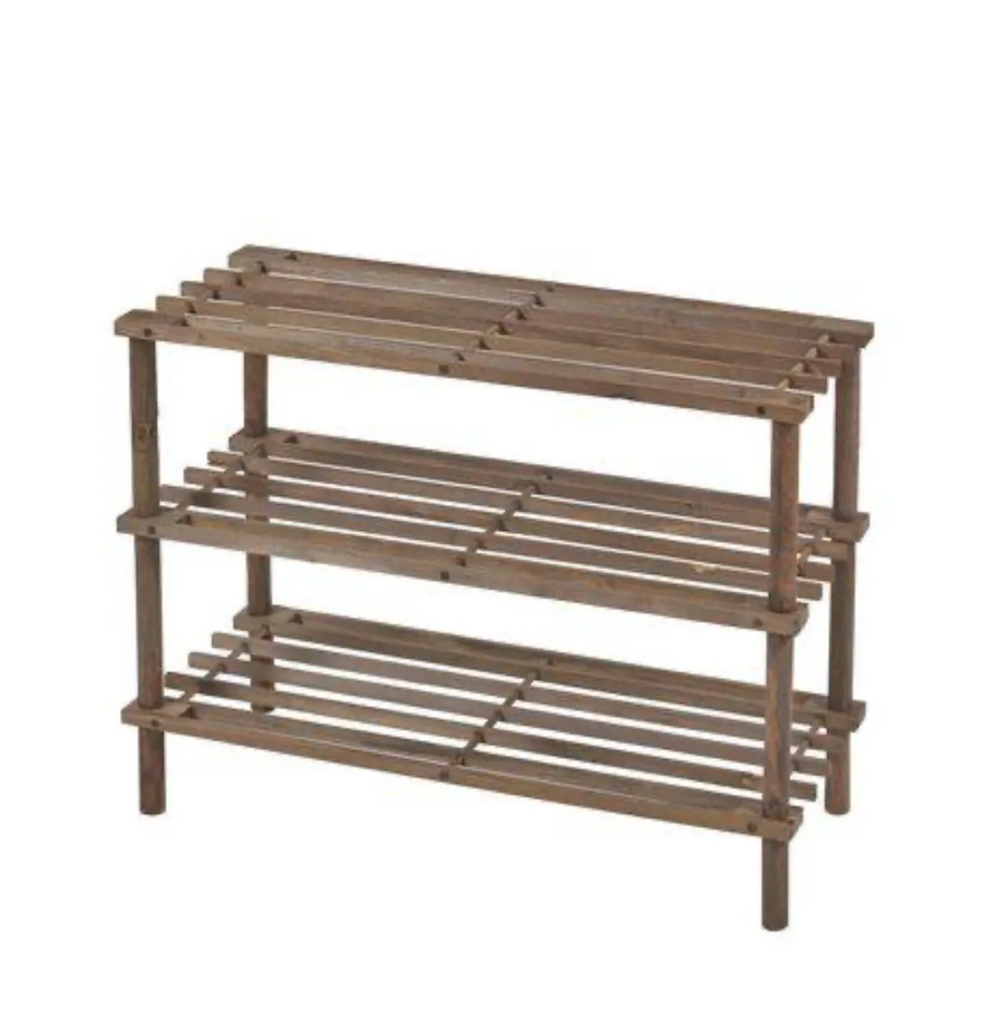 Mainstays Wooden 3-Tier Shoe Rack image indicator(2)