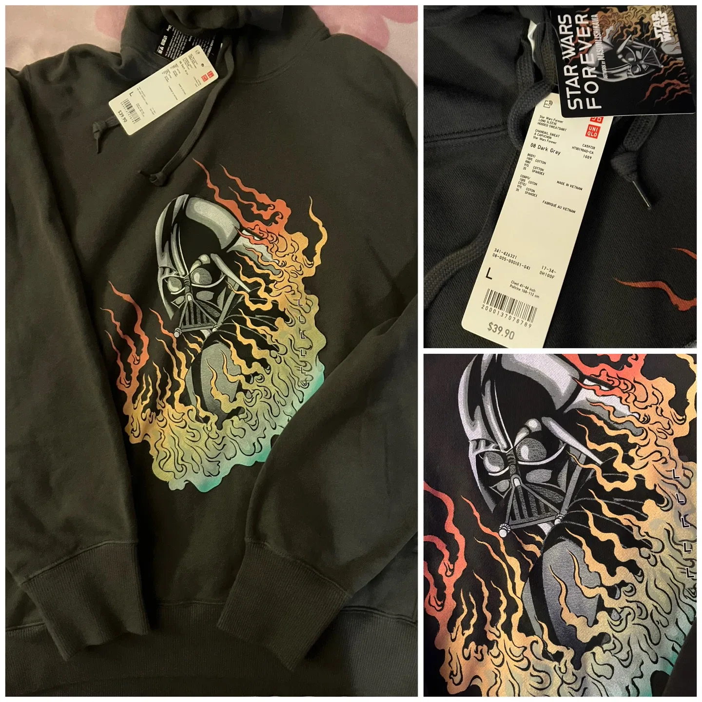 (Uniqlo) Star Wars Darth Vader Hoodie - Size Men Large thumbnail