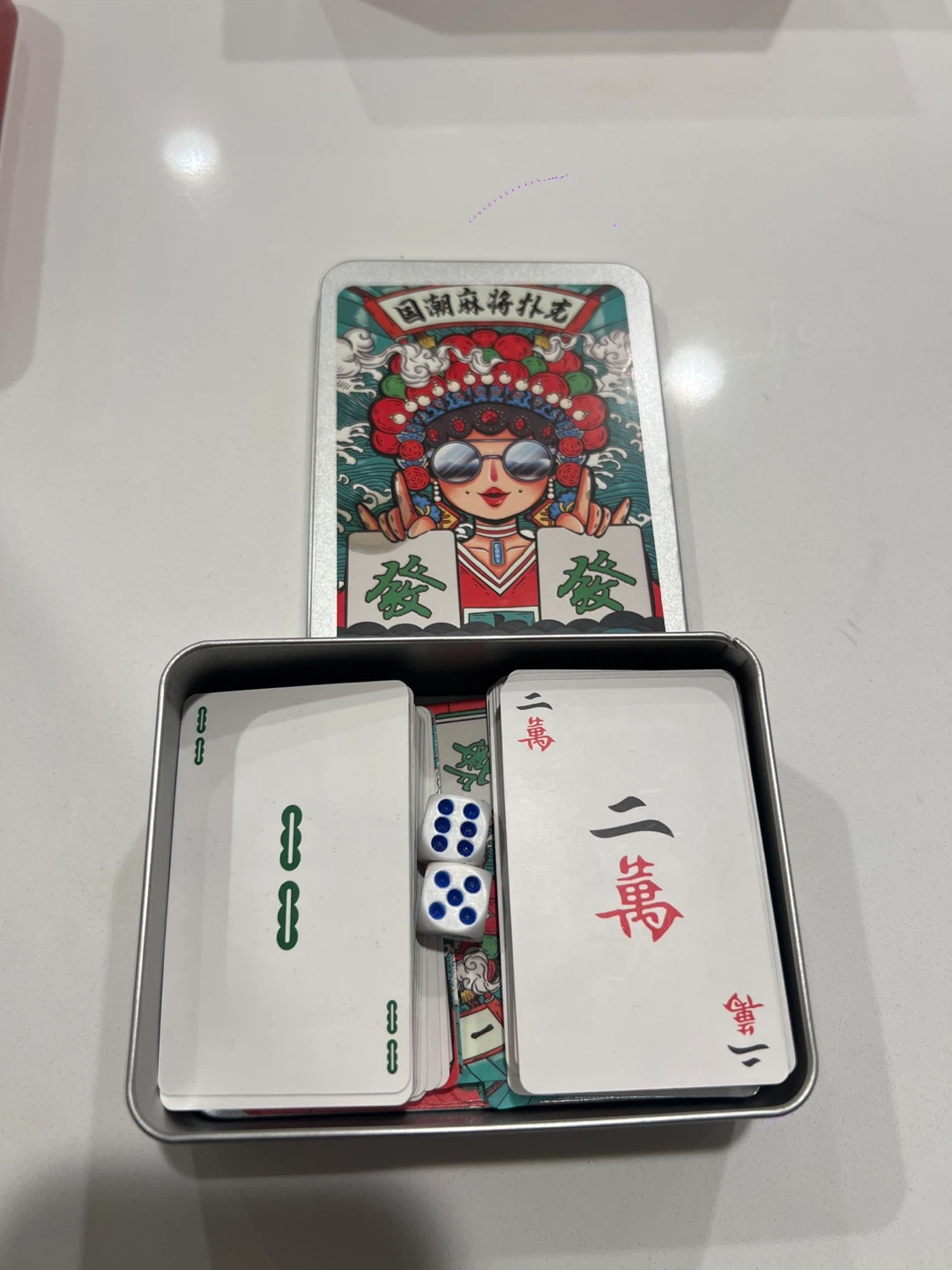 Mahjong Card Game Set with Dice