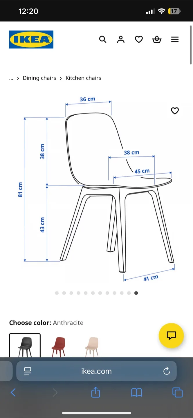 Set of 2 IKEA ODGER Black Chairs image indicator(8)