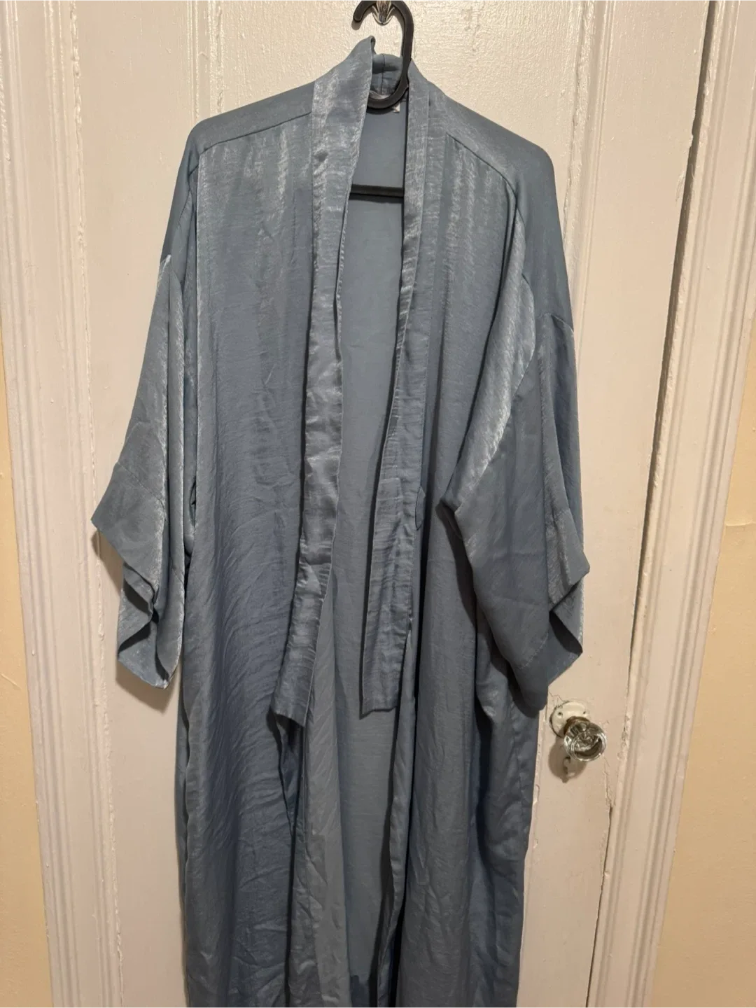 Blue Satin Kimono Robe image indicator(2)