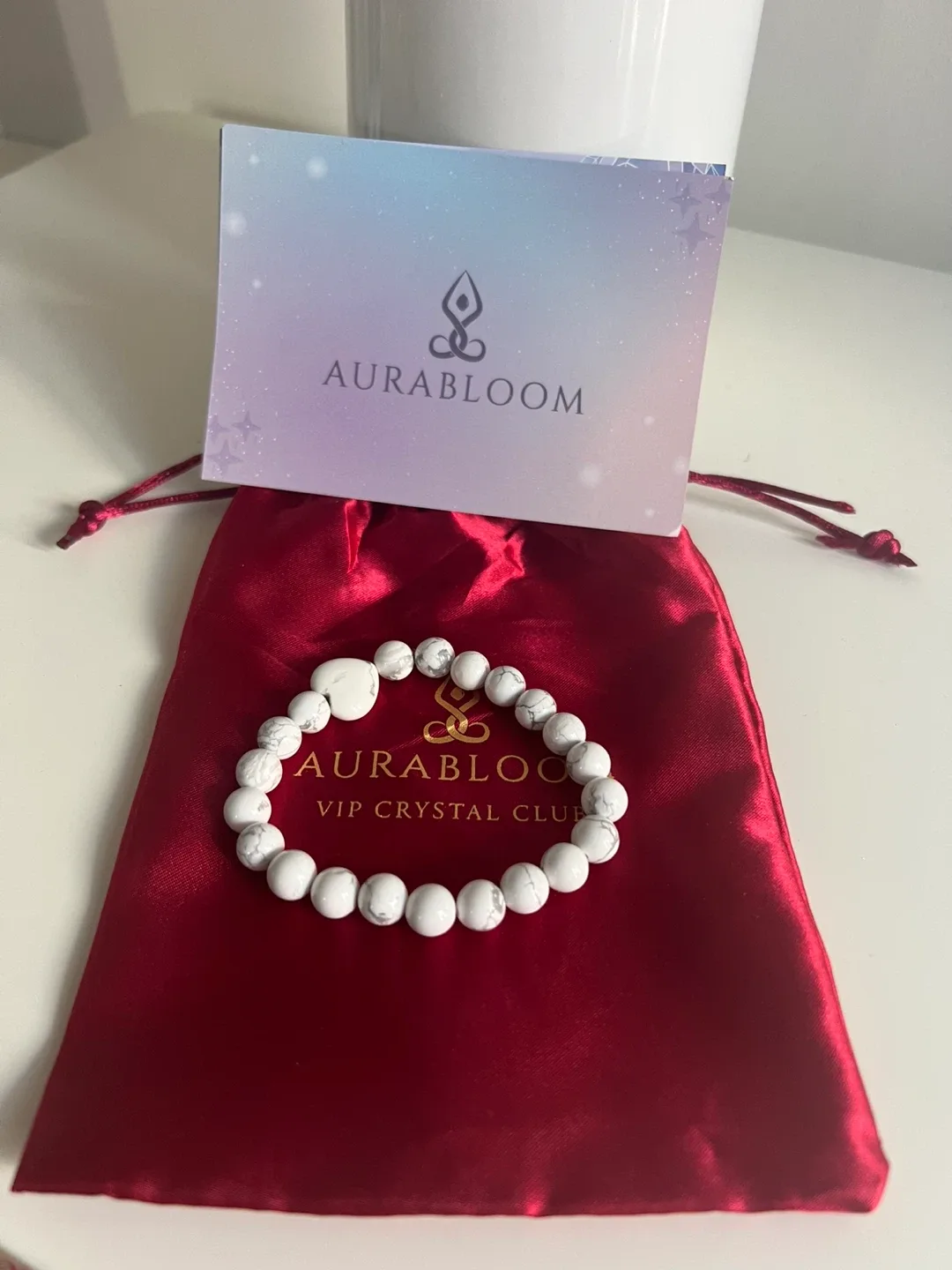 Aurabloom White Howlite Crystal Bracelet thumbnail