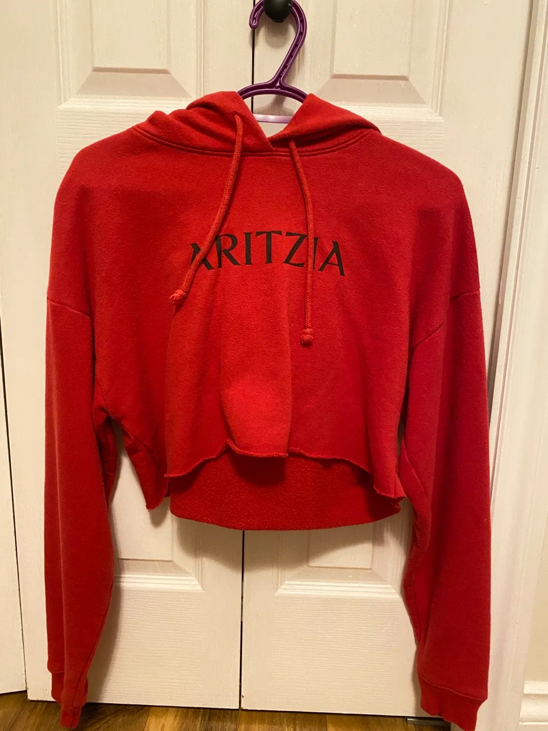 Tna Aritzia Red Cropped Hoodie - XS thumbnail