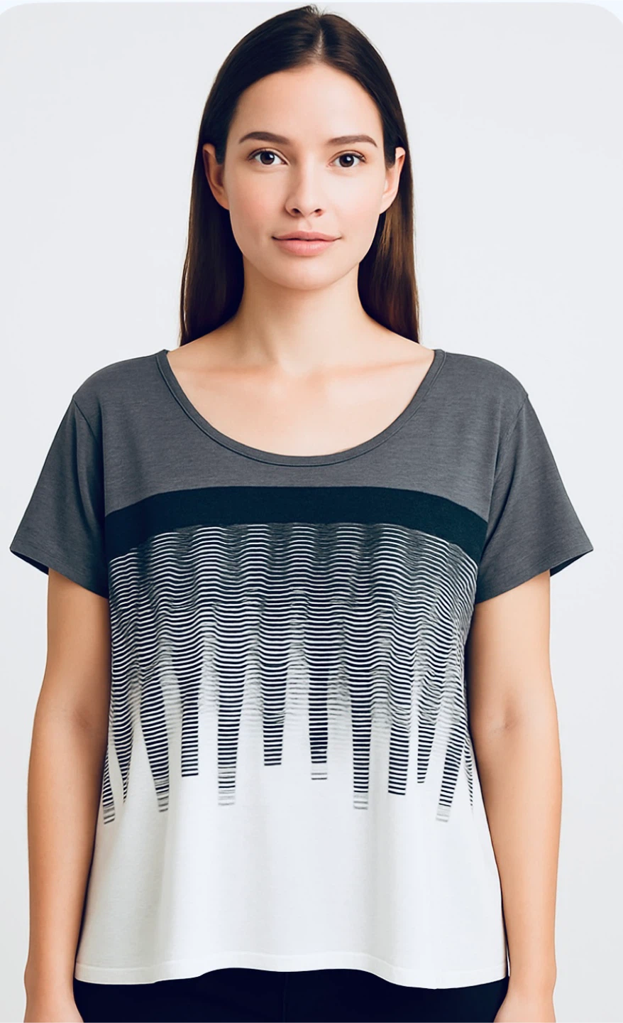 Active Zone Essentials Grey & White T-Shirt