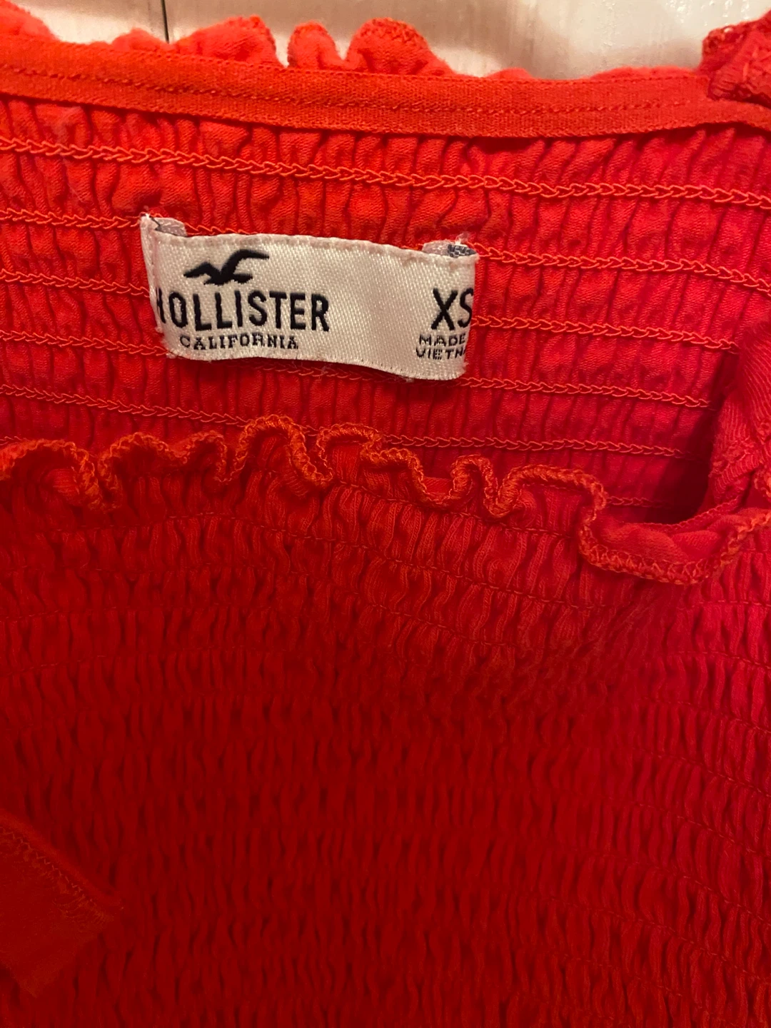 Hollister Red Smocked Tie-Strap Top - Size XS - photo 2