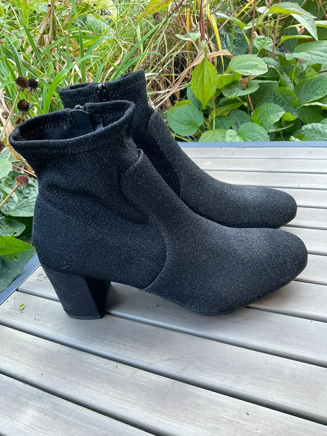 Mari Black w/ Sparkle Ankle Boots - Size 10M thumbnail