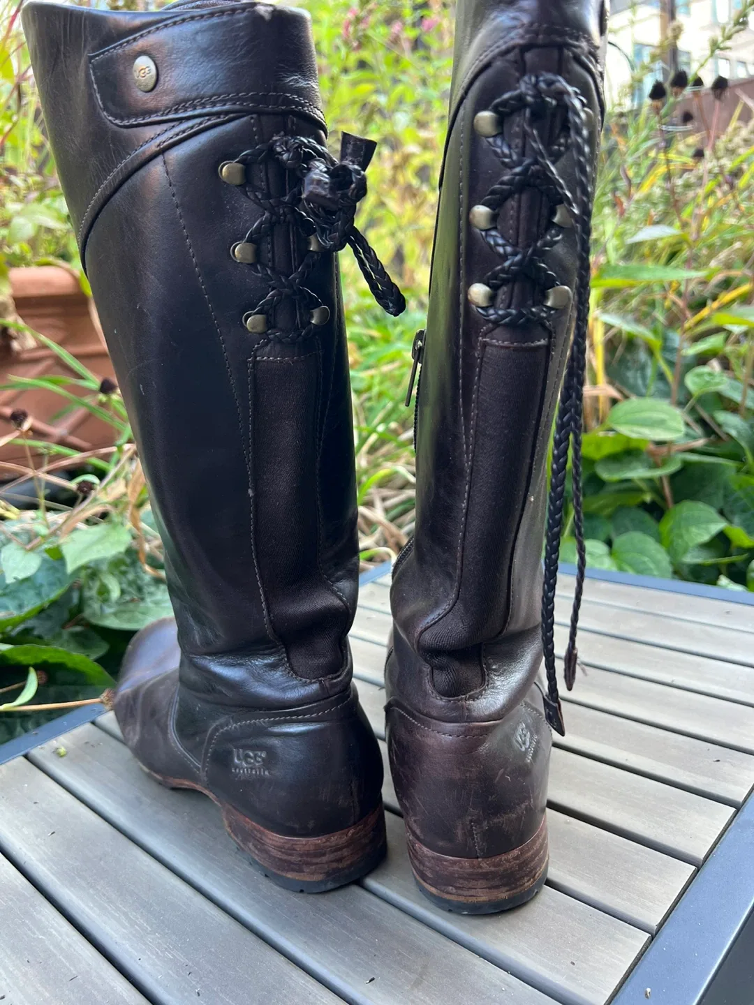 UGG Australia Brown Leather Knee High Boots image indicator(2)