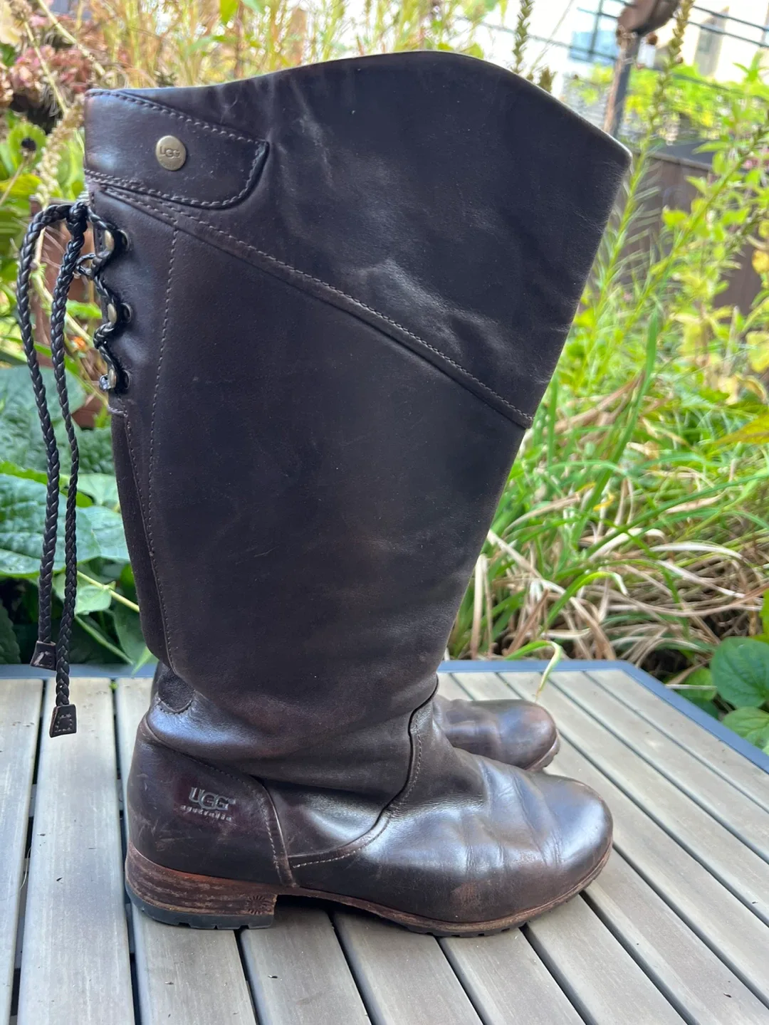 UGG Australia Brown Leather Knee High Boots image indicator(3)