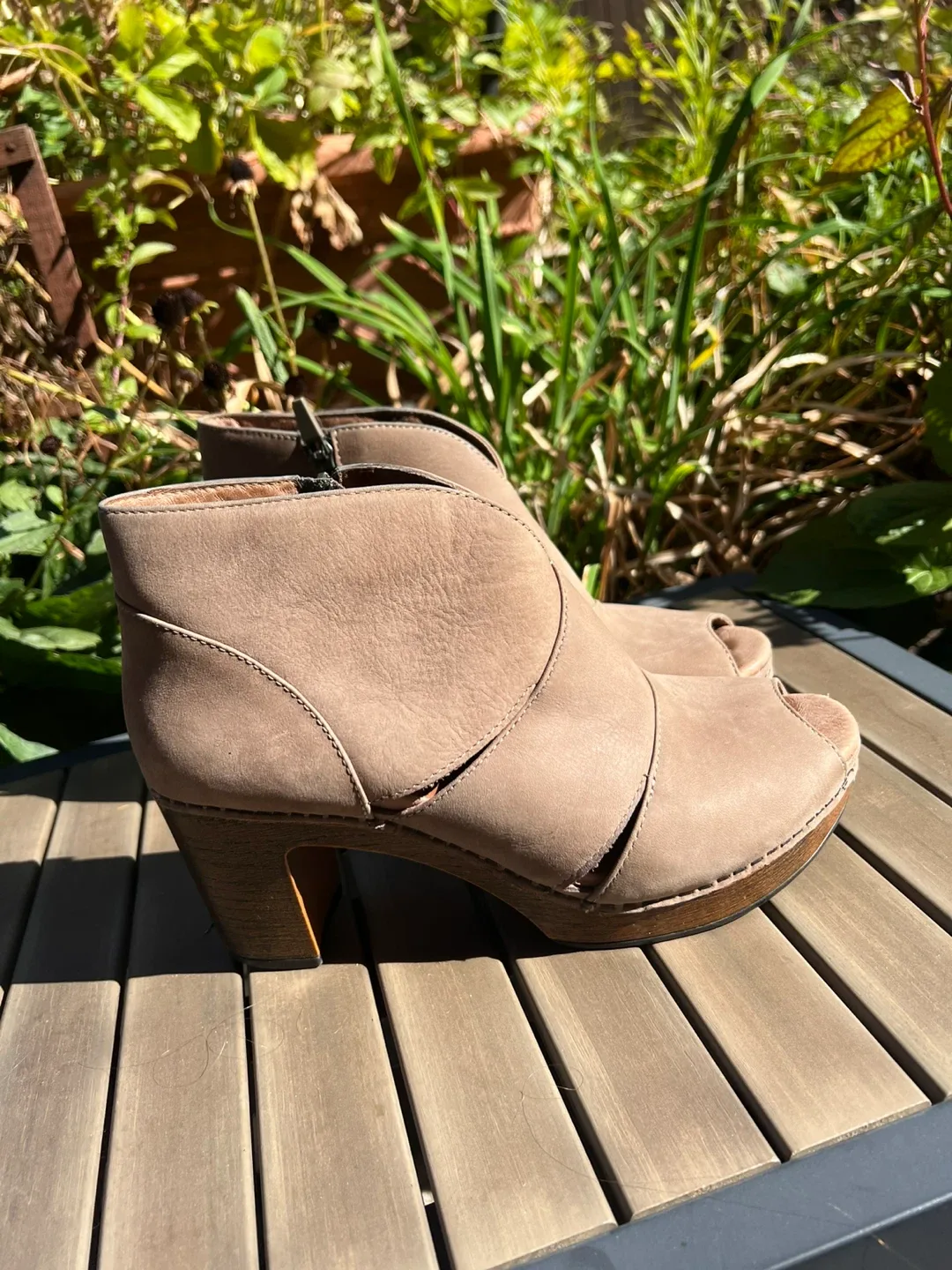 Dansko Open-Toe Heeled Booties, Size 10 thumbnail