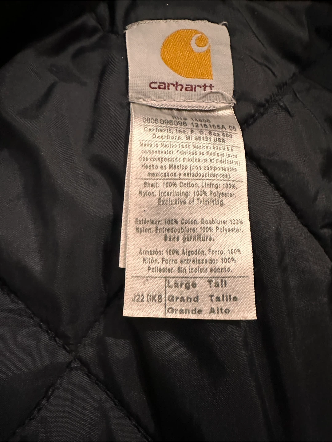 Carhartt J22 DKB Duck Quilted Jacket - Large Tall - photo 4