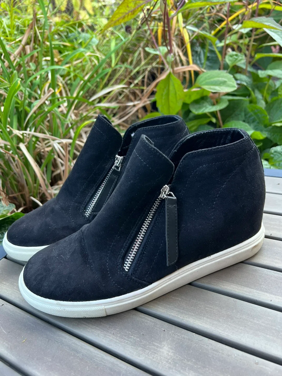 Madden Girl Black Wedge Sneakers - Size 9 thumbnail