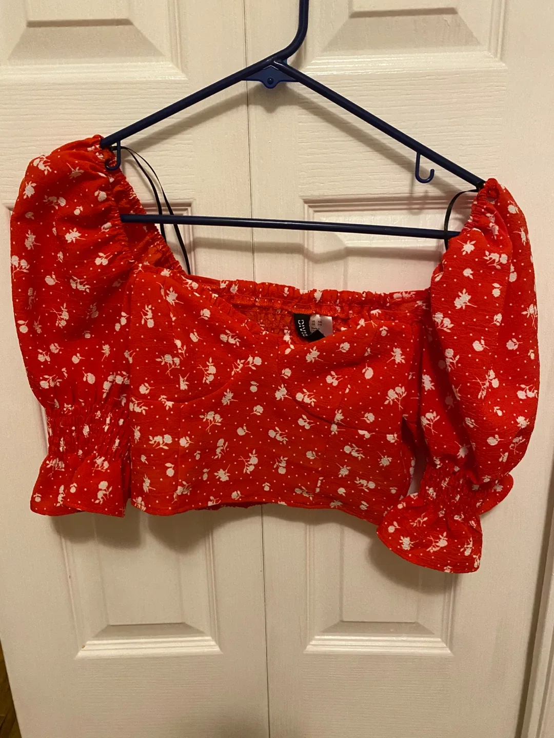 Divided Red Floral Top - Size XXS thumbnail