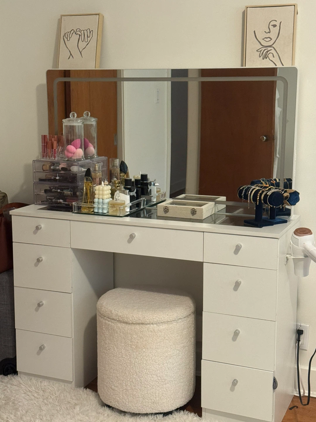 Makeup Vanity with LED Mirror — $160 OBO