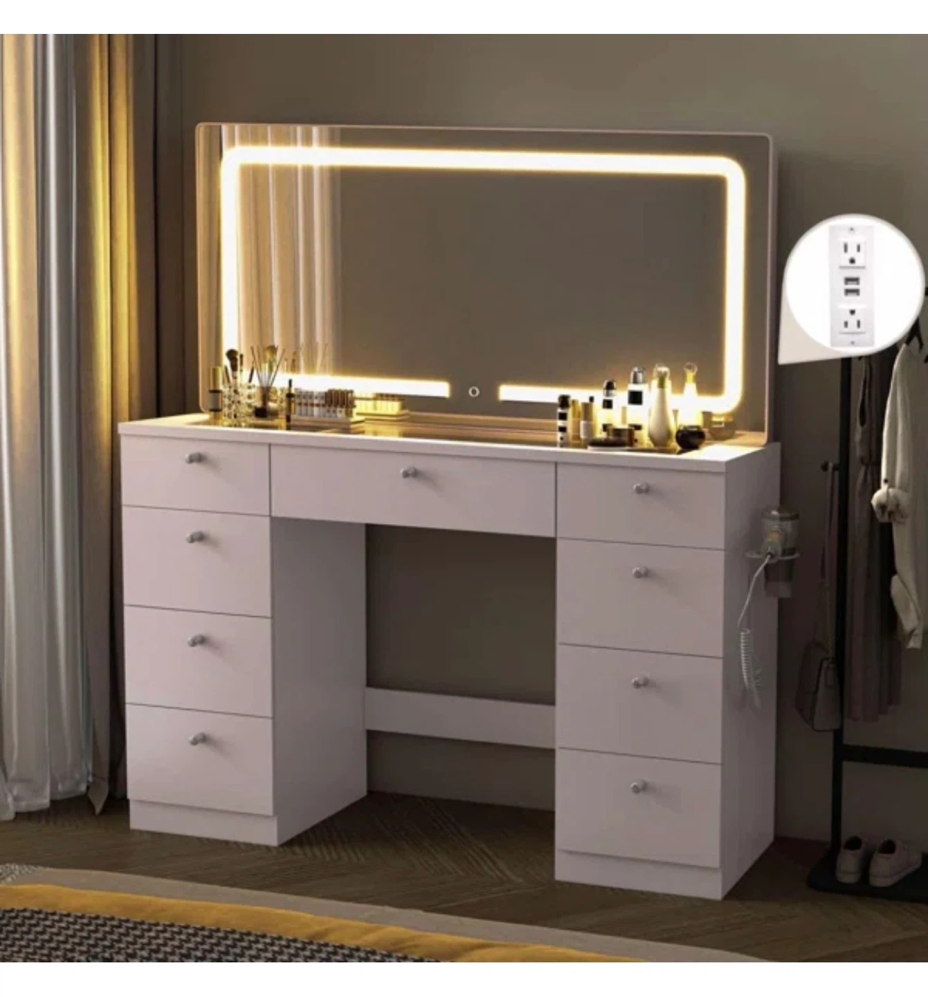 Makeup Vanity with LED Mirror — $160 OBO - photo 2