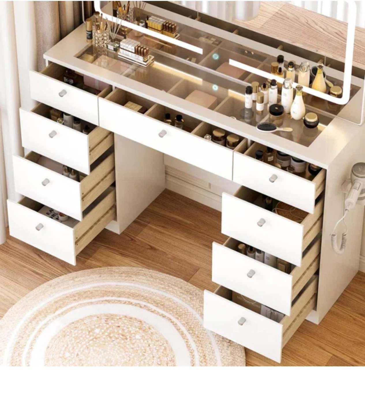Makeup Vanity with LED Mirror — $160 OBO - photo 3