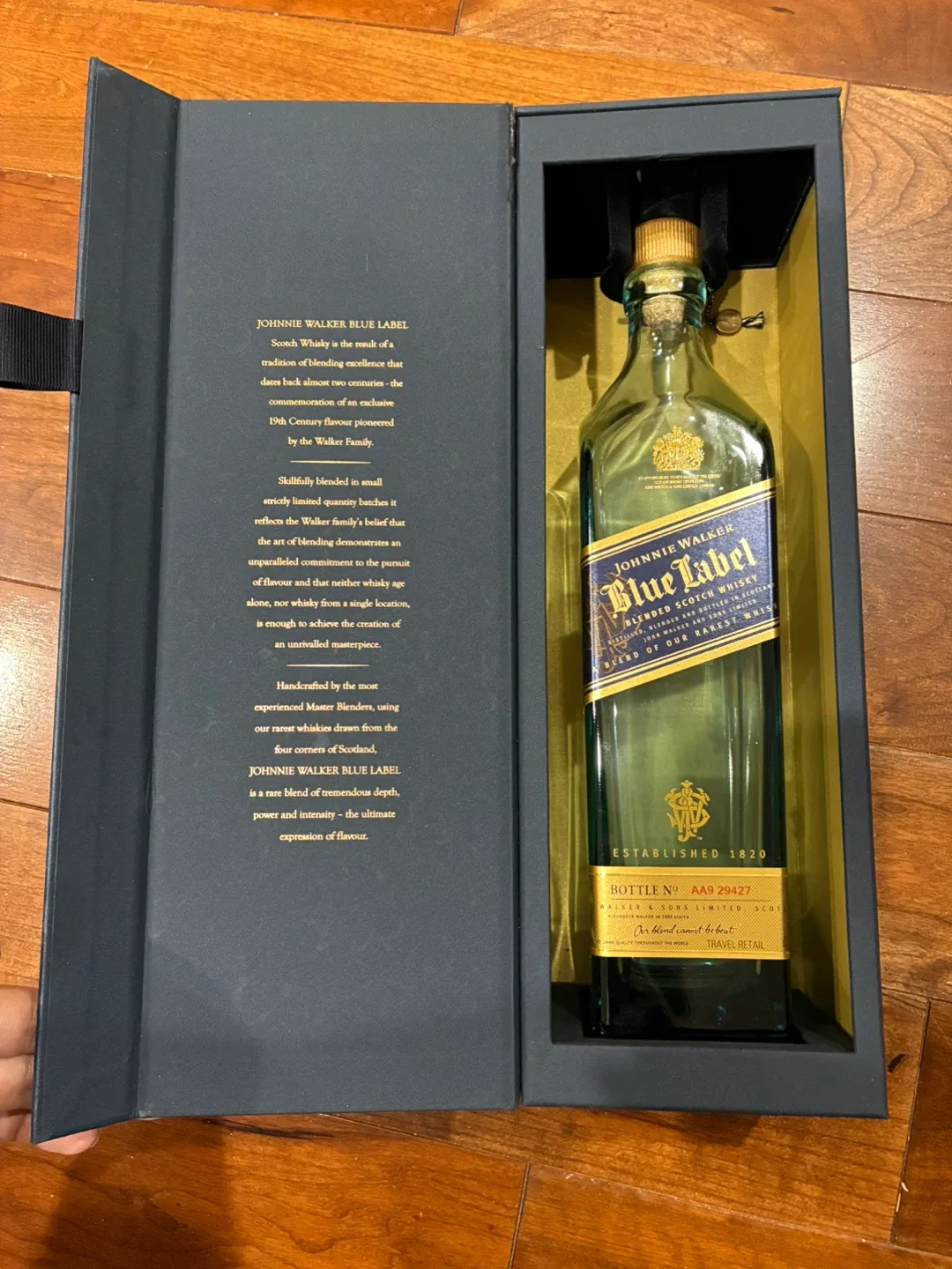 EMPTY - Johnnie Walker Blue Label Whisky bottle & box thumbnail