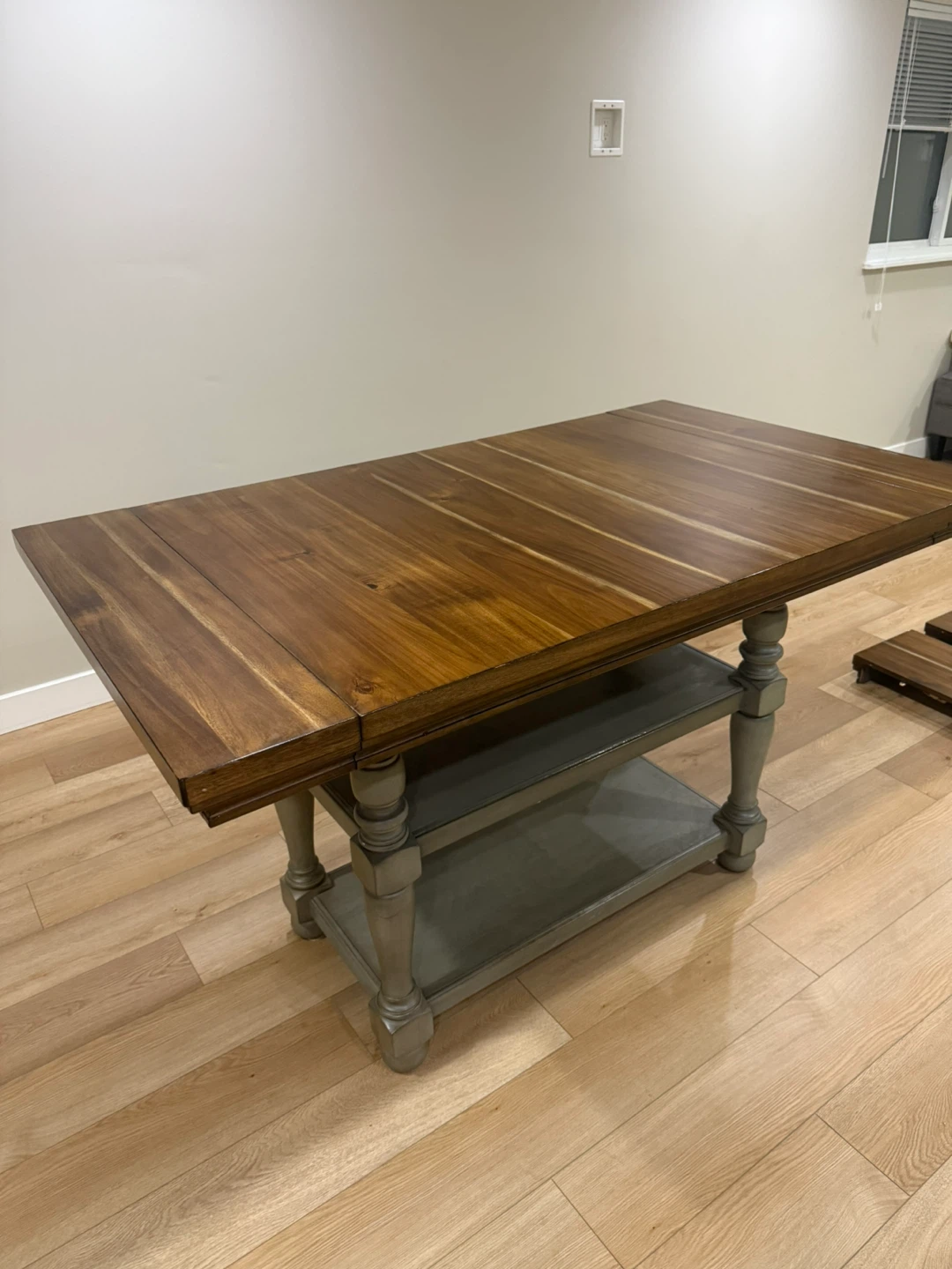 Wood Kitchen Table with Leafs - photo 3