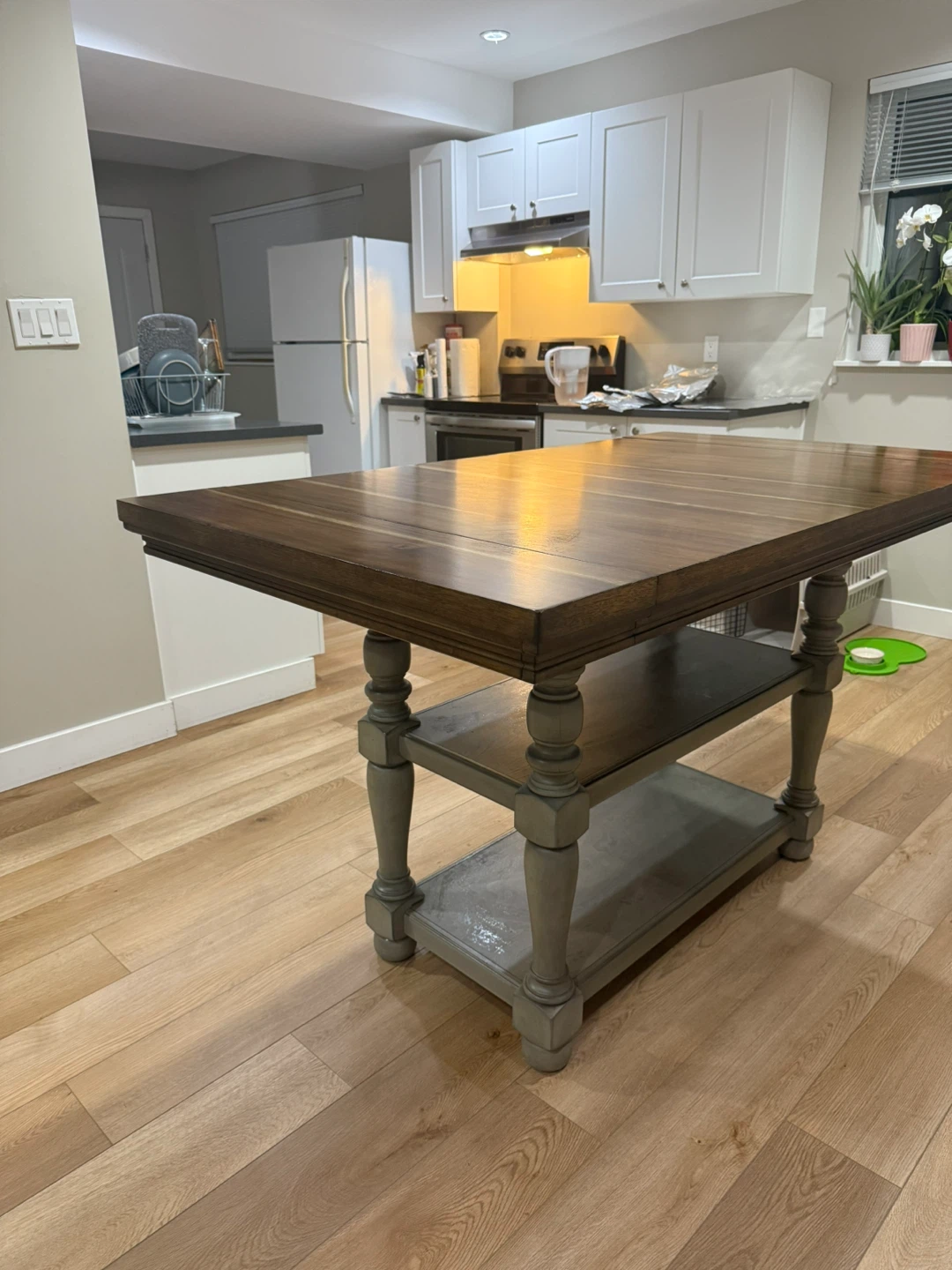 Wood Kitchen Table with Leafs