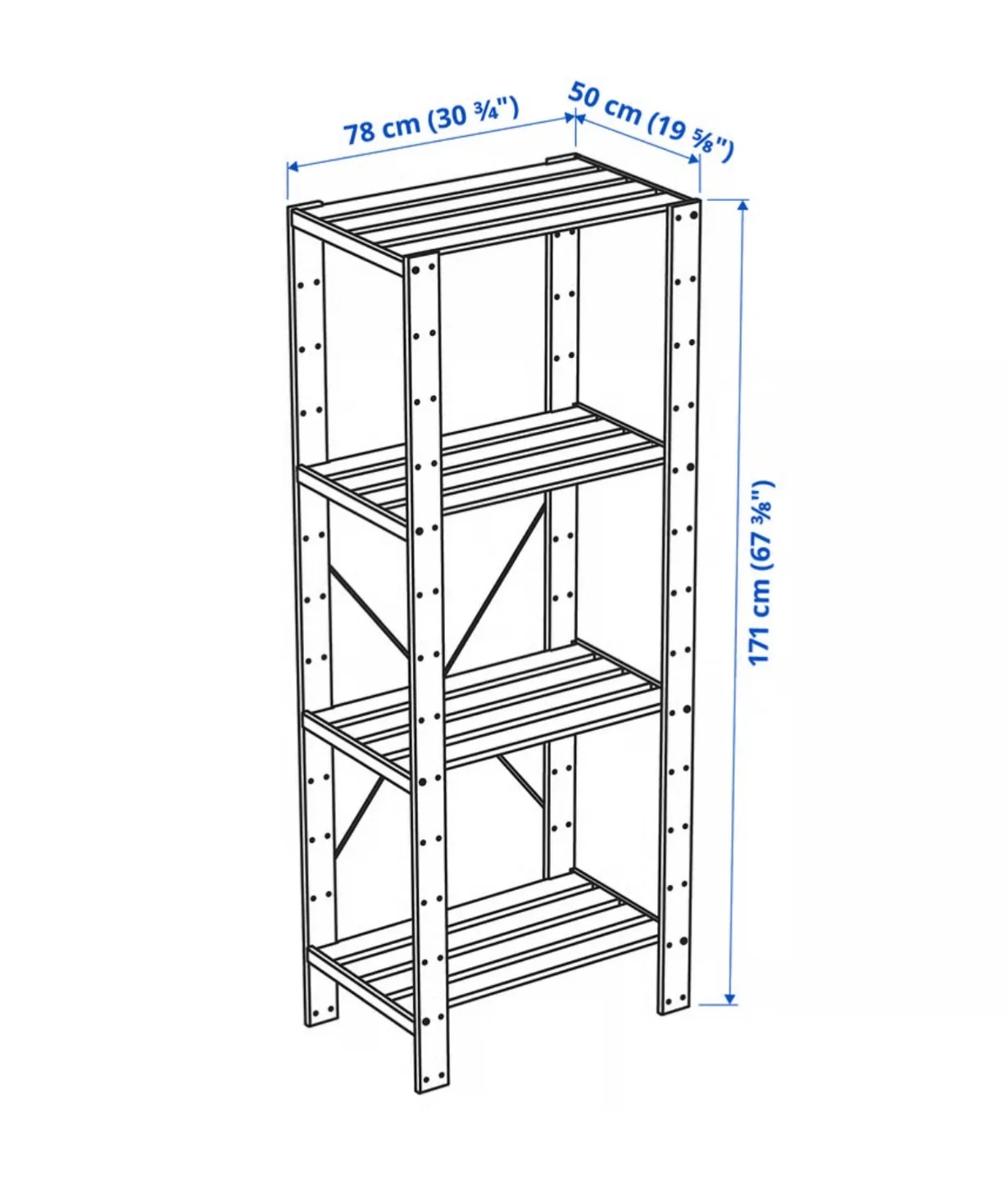 IKEA HEJNE Shelf Unit - 78x50x171 cm image indicator(2)