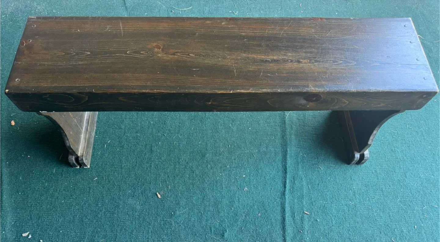Dark Brown Wooden Bench image indicator(2)