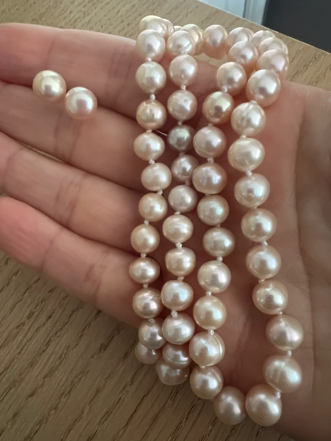 Real AAA Akoay pearl earrings necklace