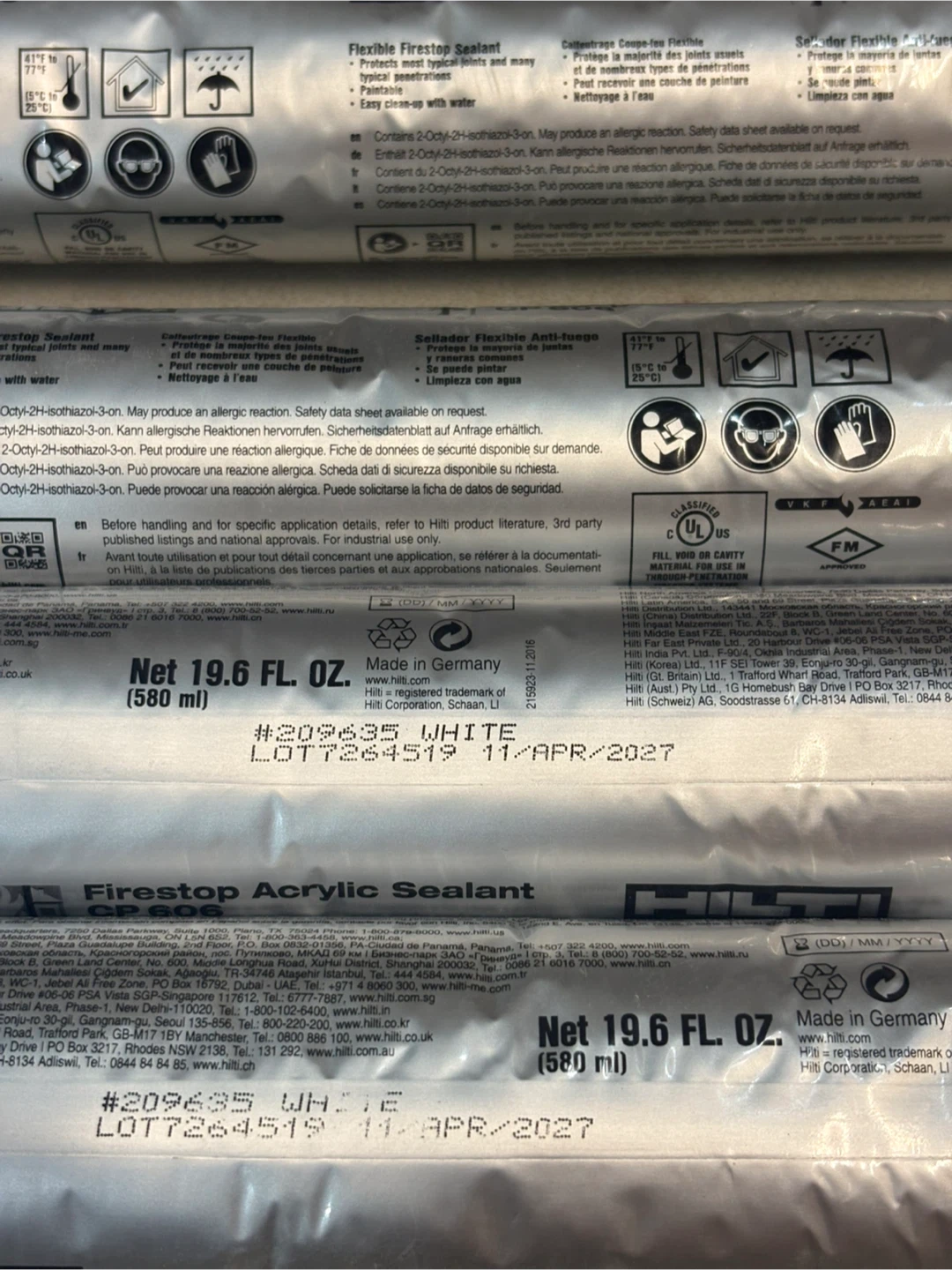 Hilti CP 606 Firestop Acrylic Sealant - New - photo 3