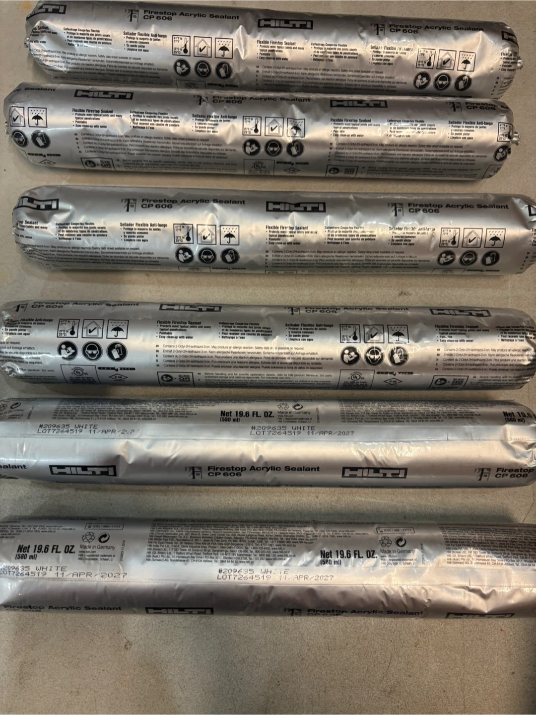 Hilti CP 606 Firestop Acrylic Sealant - New - photo 2