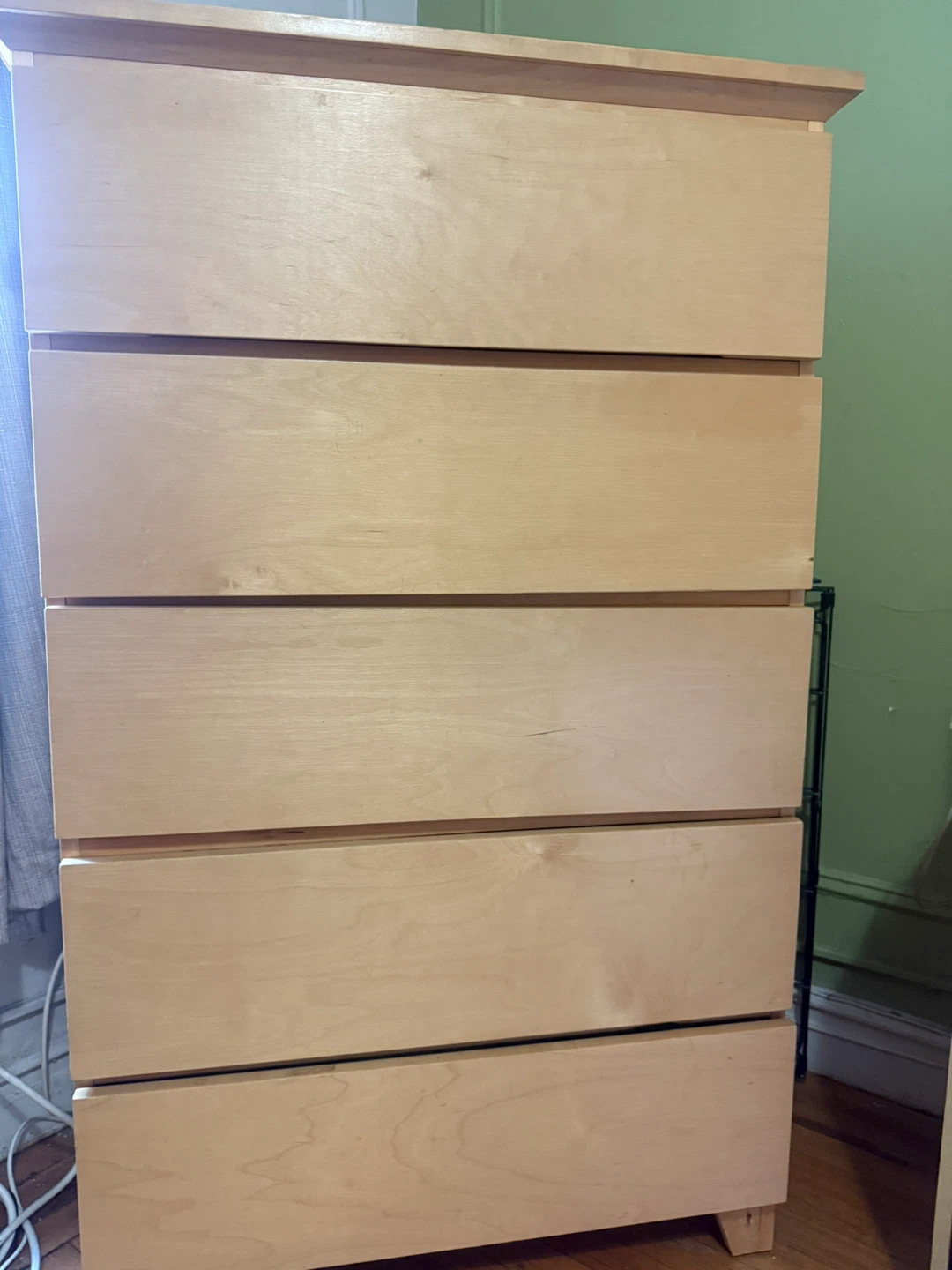 Tall Wooden 5-Drawer Dresser - photo 2